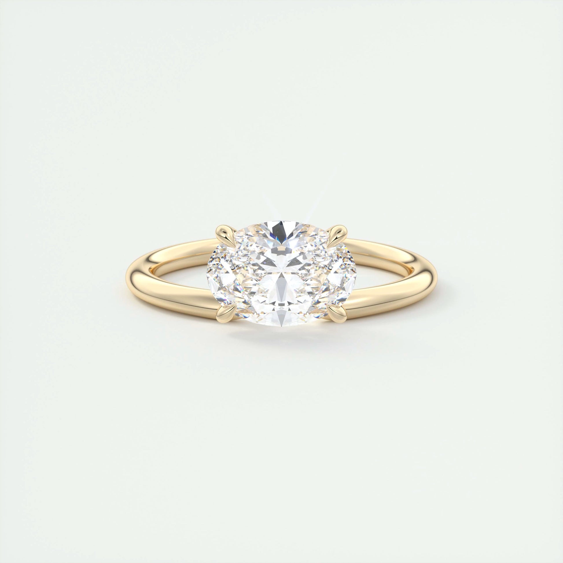 2 Carat Cantilever East West Oval Solitaire