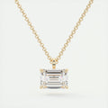 1.5 ct Emerald Prong Set Pendant Necklace