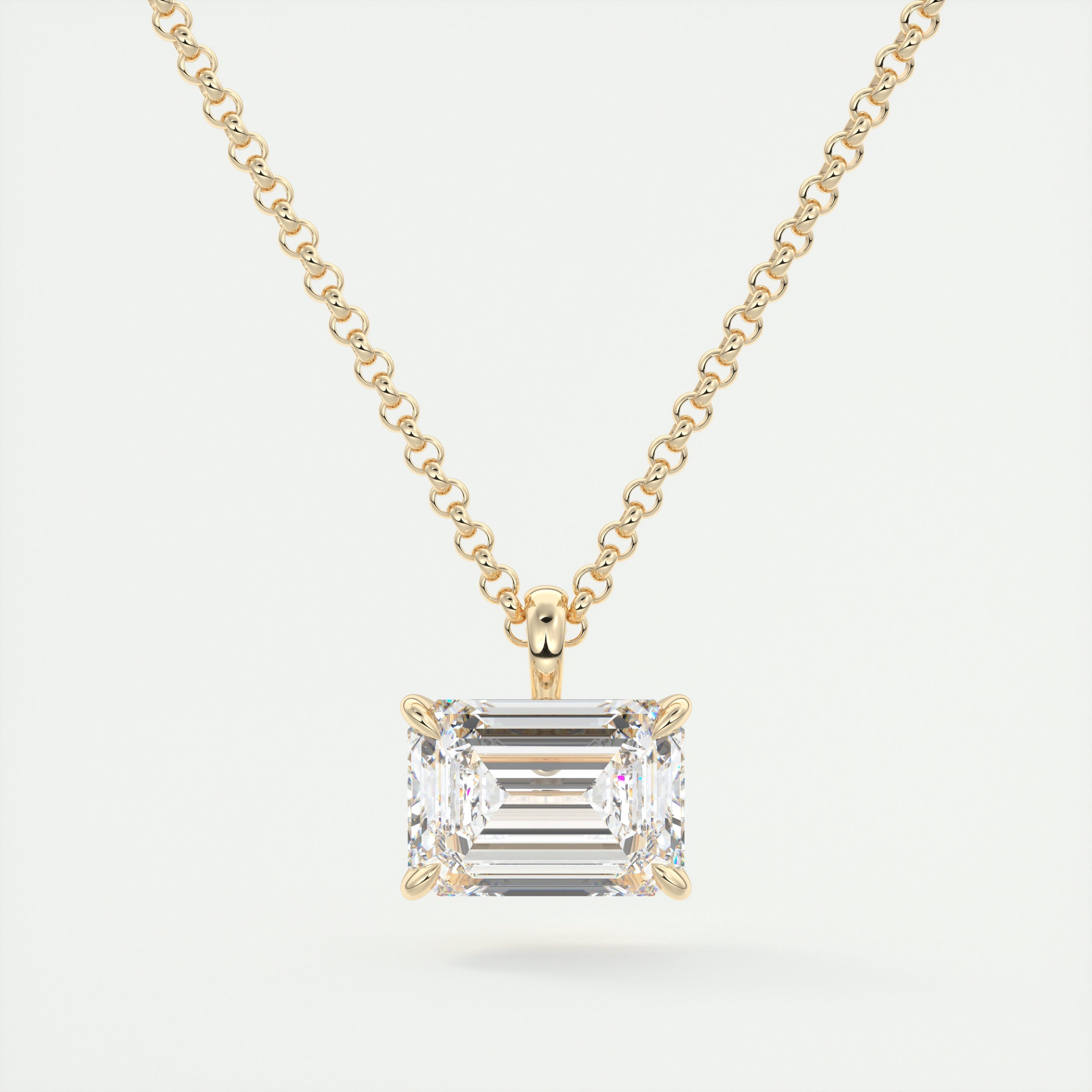 1.5 ct Emerald Prong Set Pendant Necklace