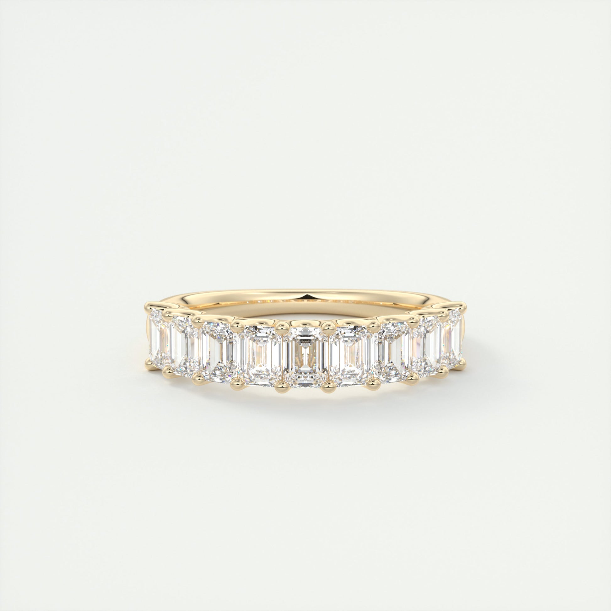 4mm Emerald Half Eternity Band (1.8 TCW)