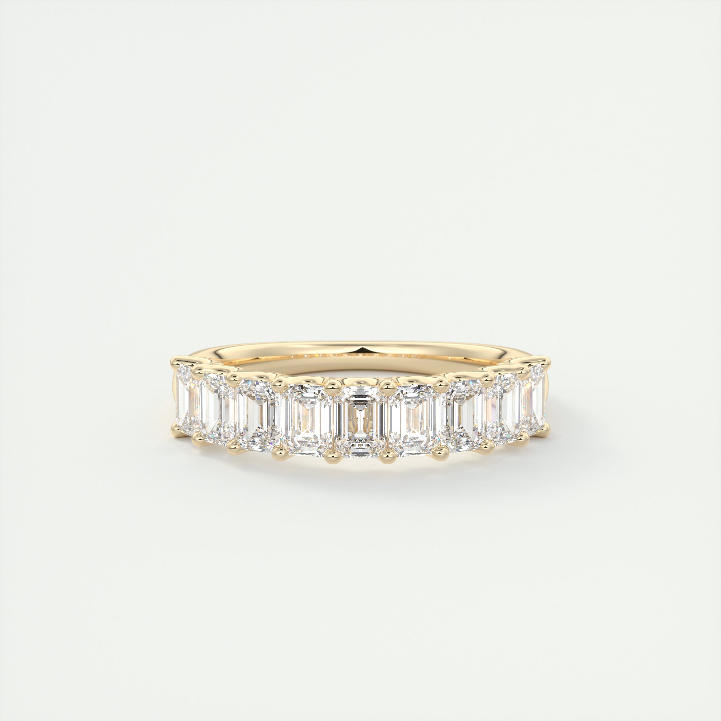 4mm Emerald Half Eternity Band (1.8 TCW)