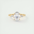 Elegance 2 Carat Oval Center Flush Stacking Pear Three-Stone Engagement Ring