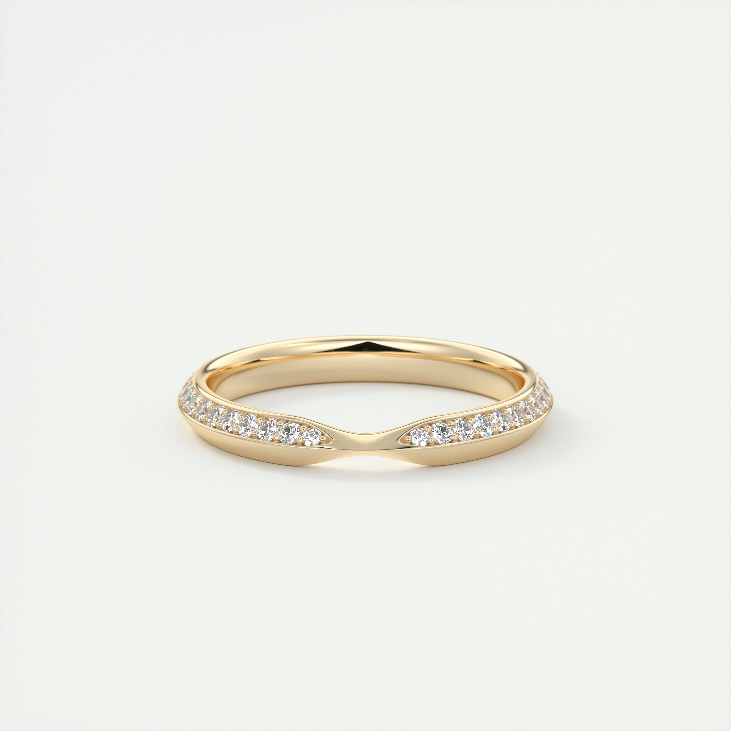 Pinched Pavé Knife Edge Wedding Band (1.50 TCW)