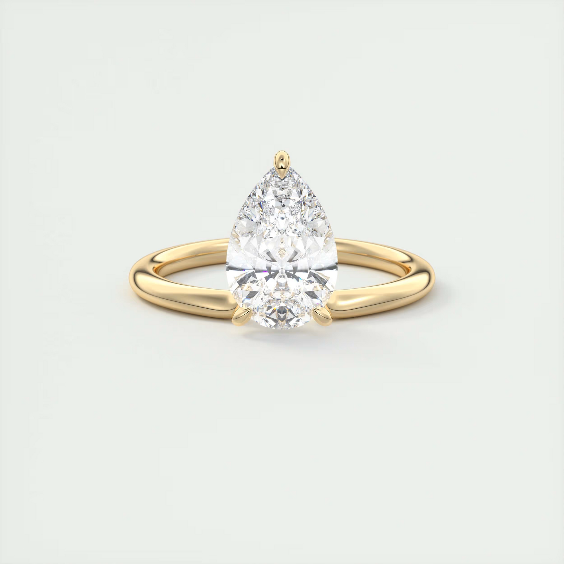2 Carat Low Profile Pear Solitaire