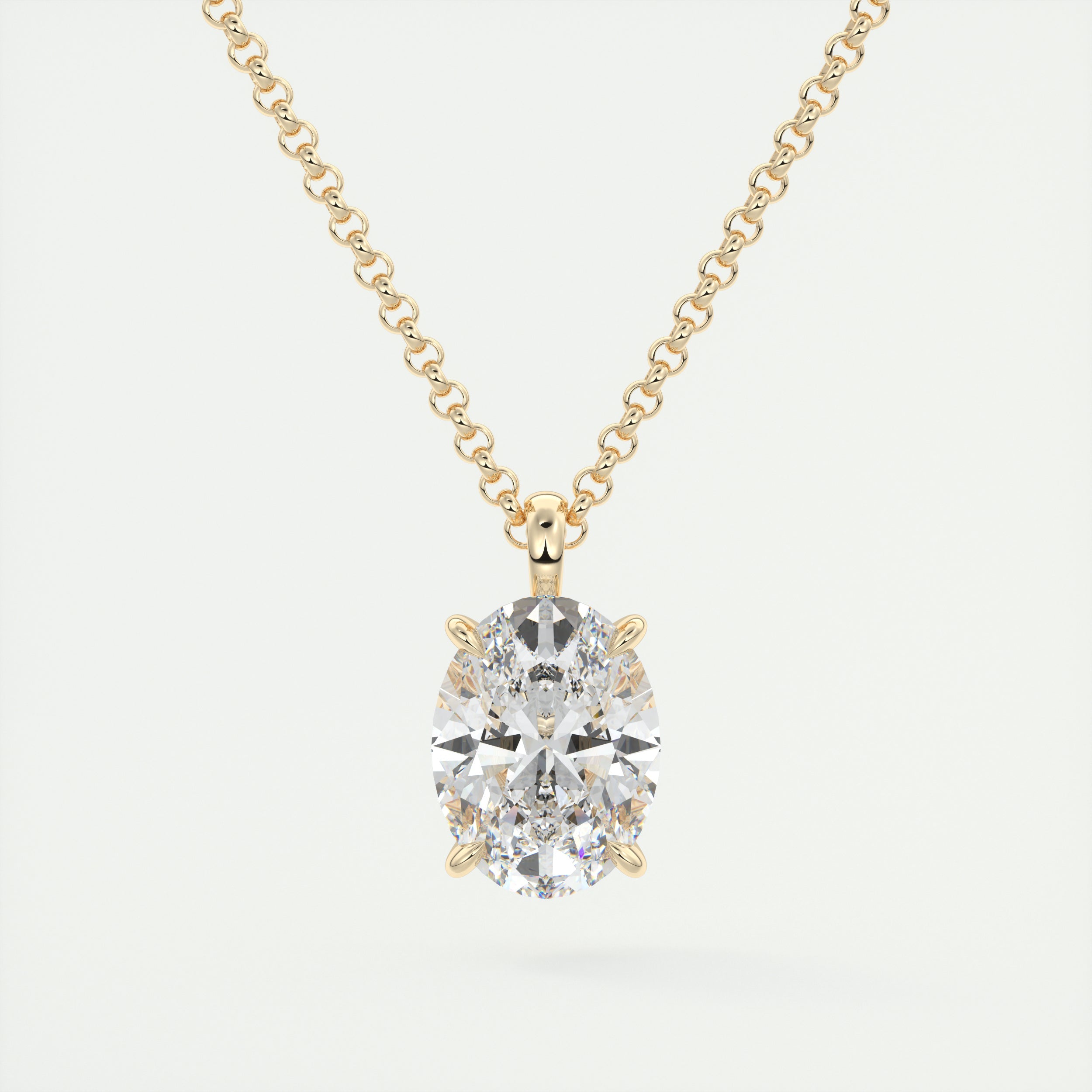 1.5 ct Oval Prong Set Pendant Necklace