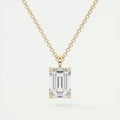 1.5 ct Emerald Prong Set Pendant Necklace