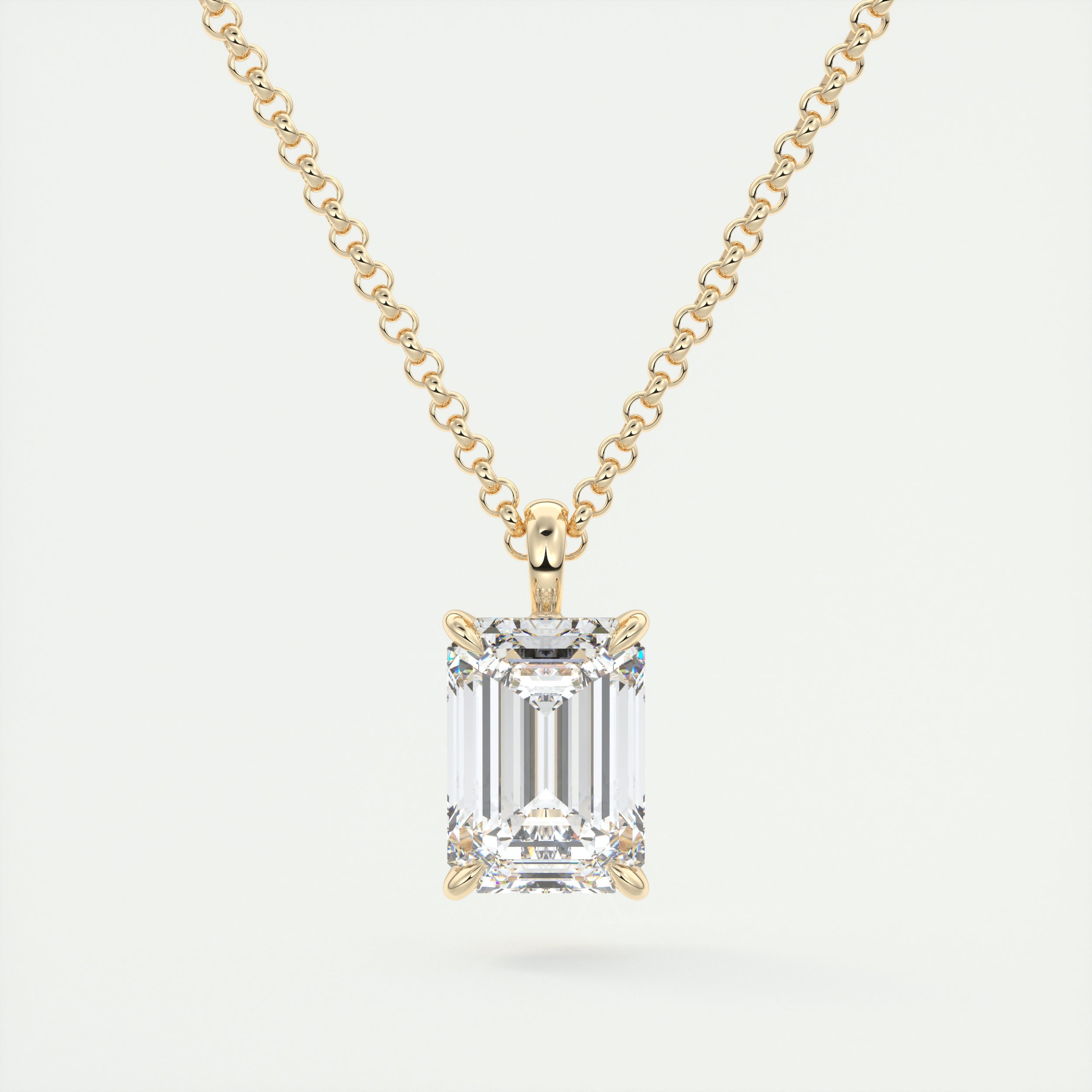 1.5 ct Emerald Prong Set Pendant Necklace