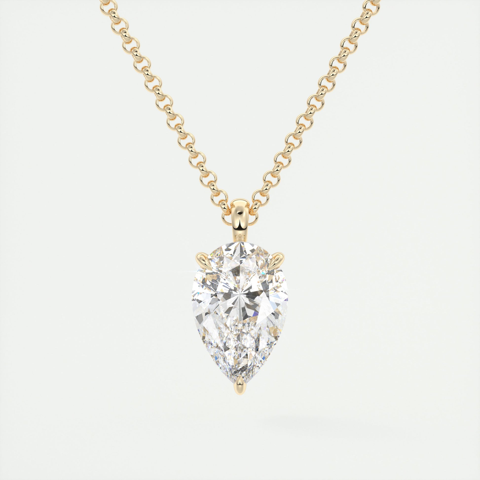 1.5 ct Pear Prong Set Pendant Necklace