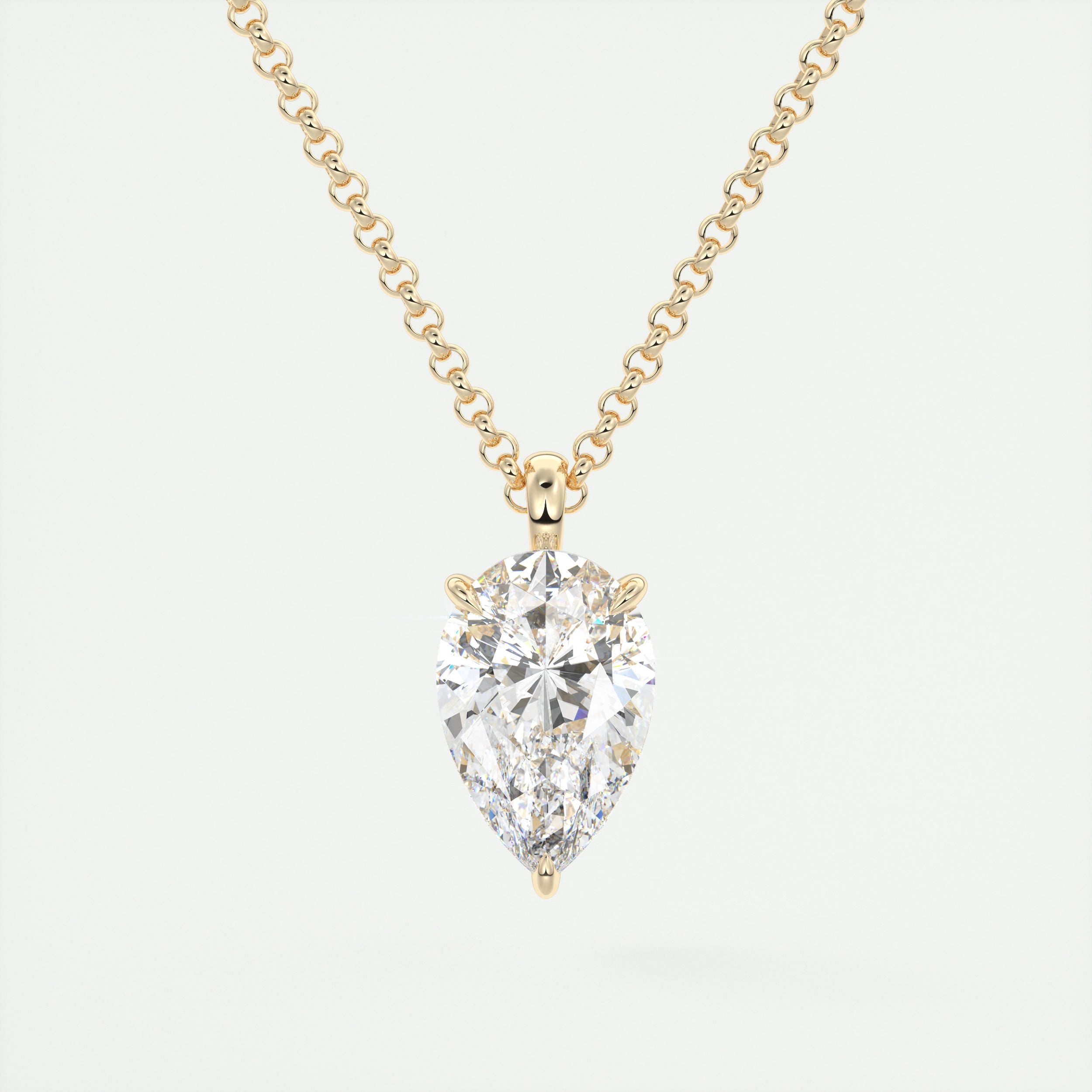 1.5 ct Pear Prong Set Pendant Necklace