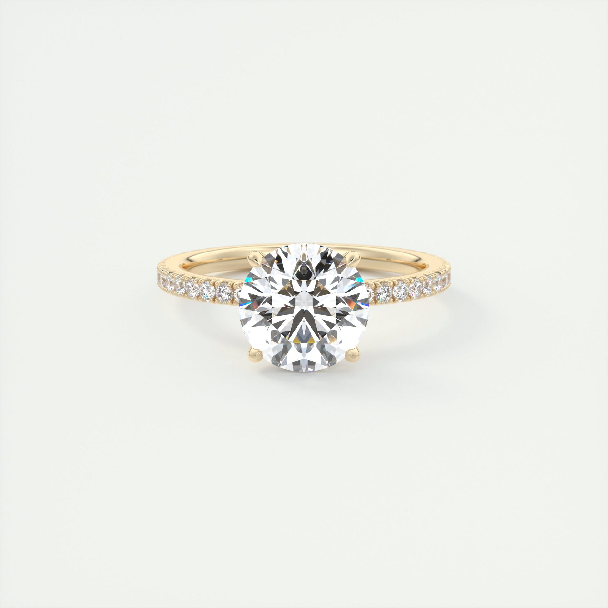 Beneath 2 Carat Round Hidden Halo Pavé Setting