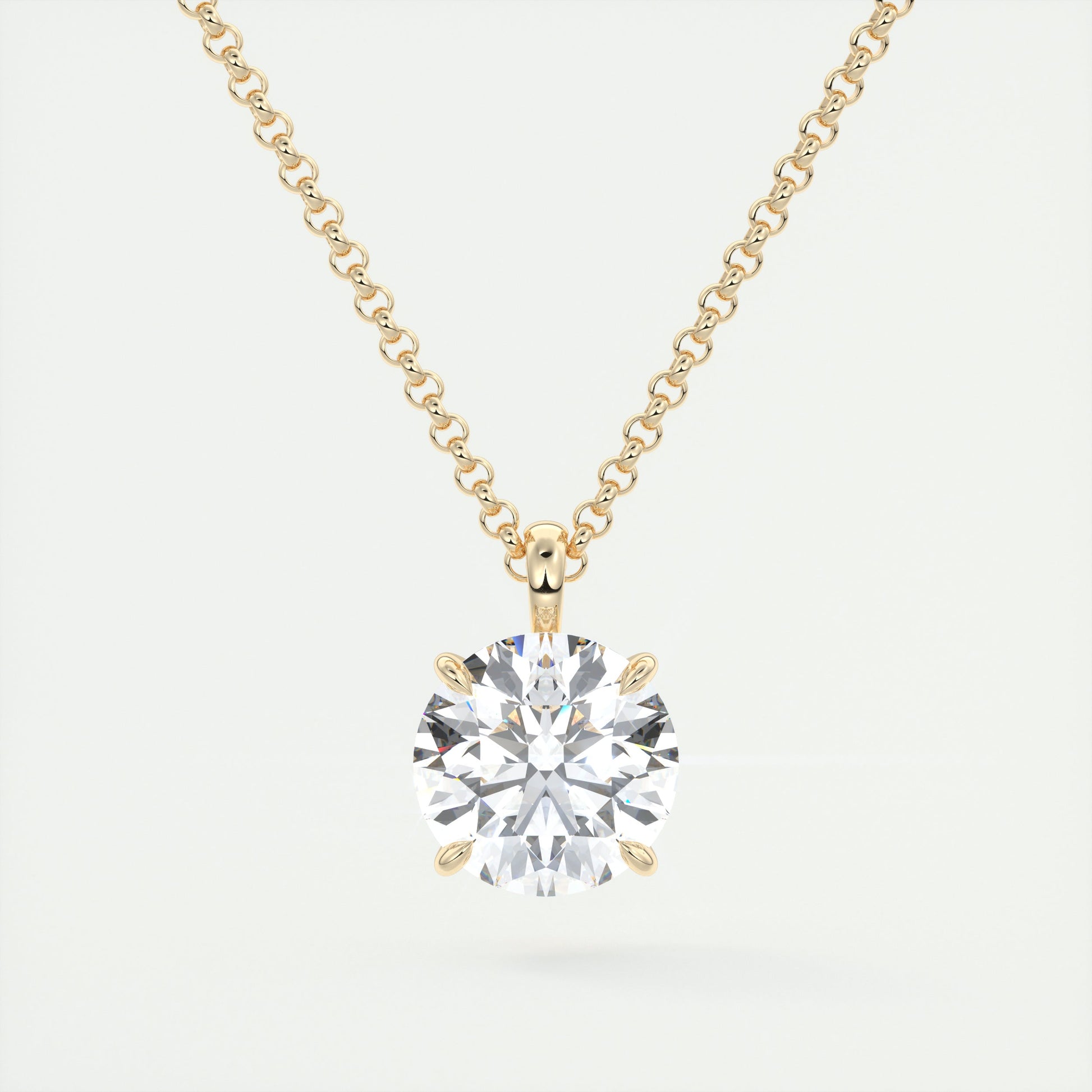 1.5 ct Round Prong Set Pendant Necklace