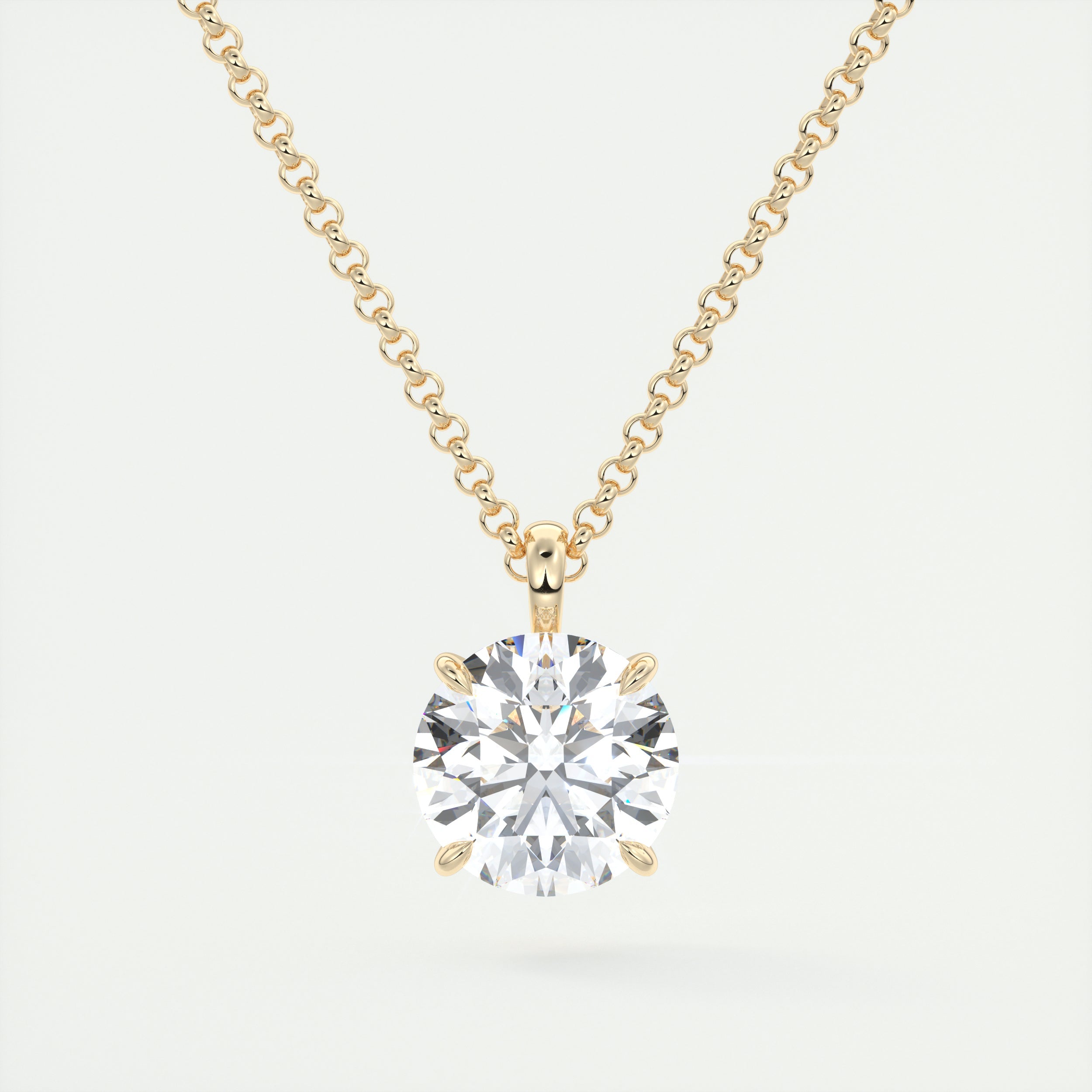 1.5 ct Round Prong Set Pendant Necklace