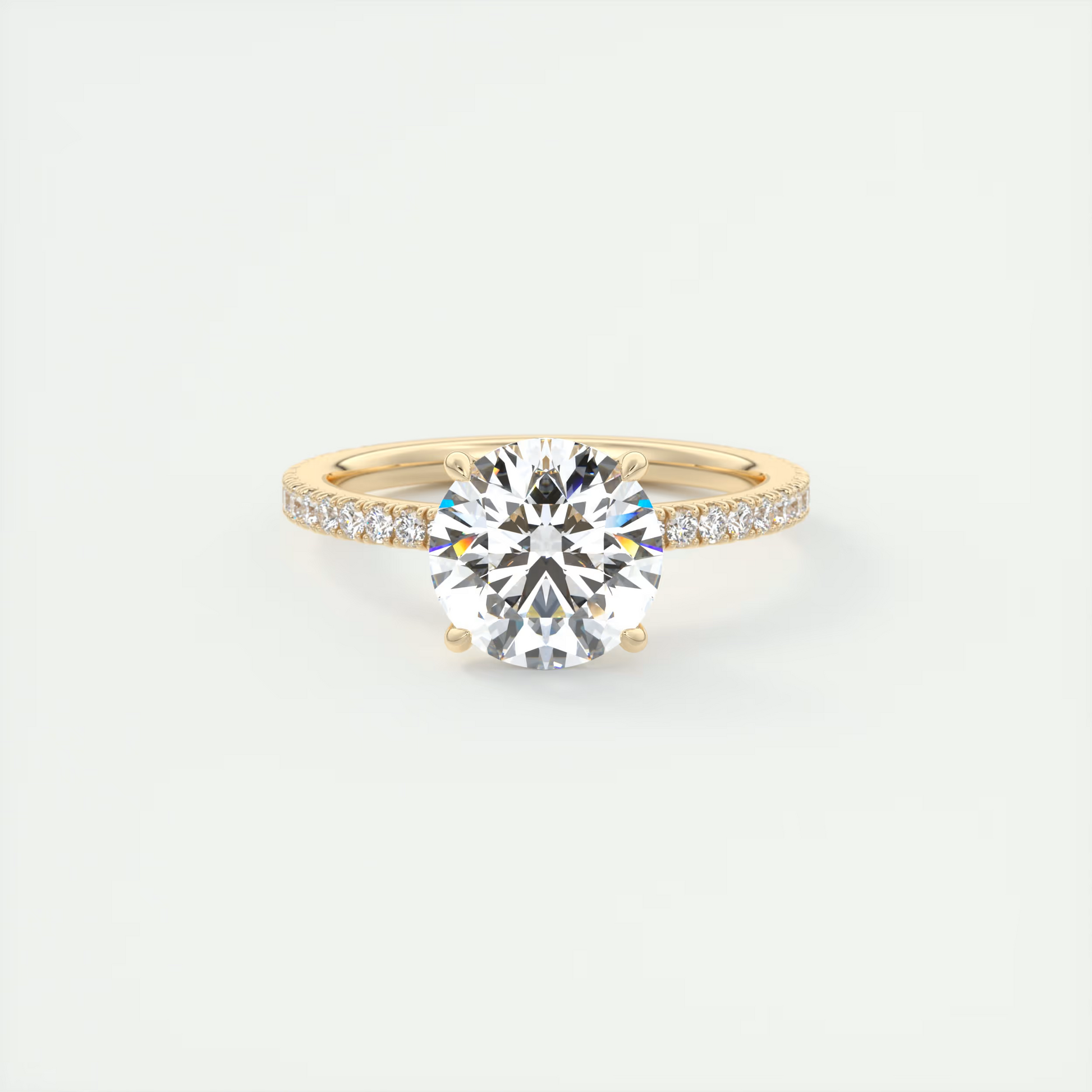 2 Carat Round Solitaire Pavé Setting