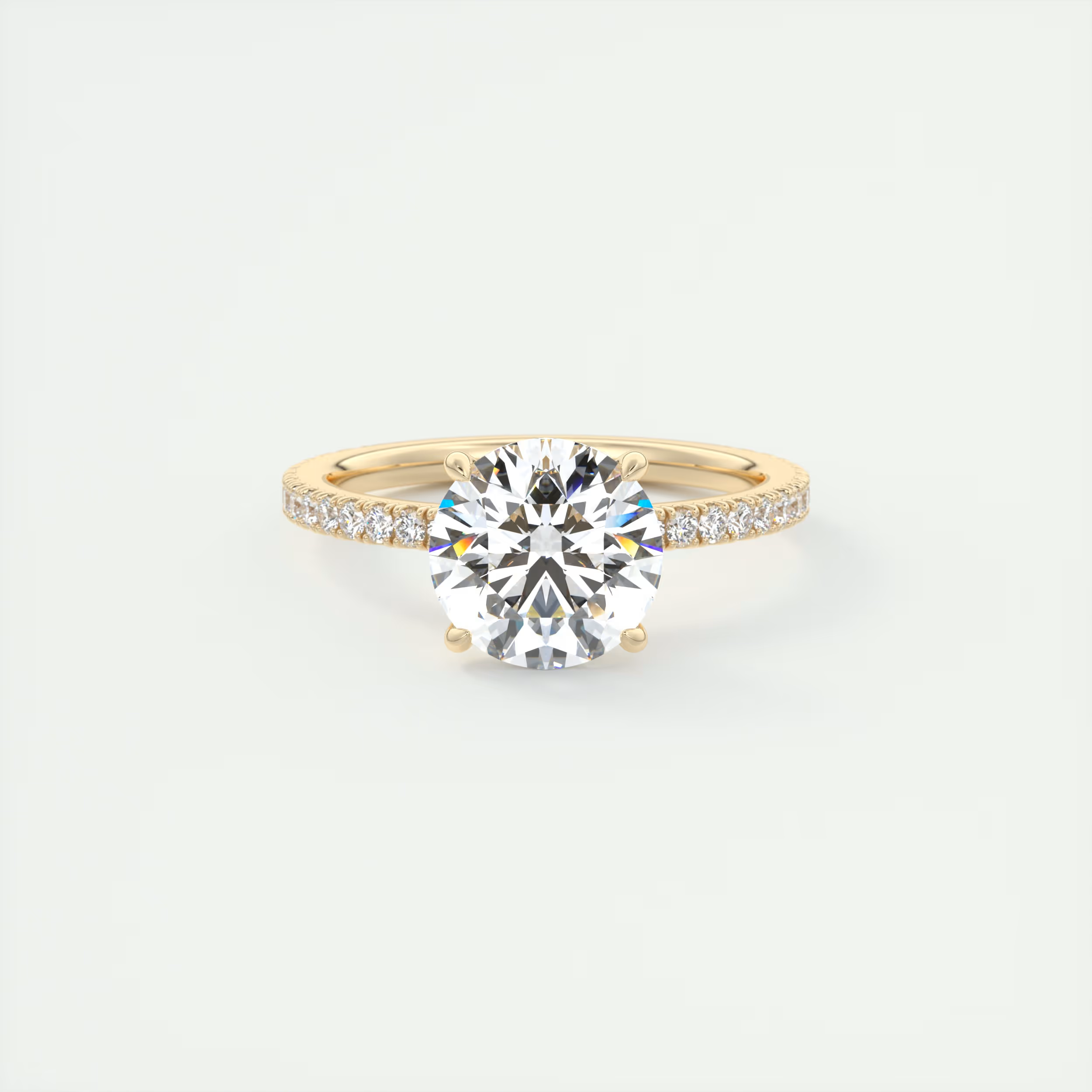 2 Carat Round Solitaire Pavé Setting