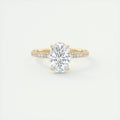 Cncircled 2 Carat Oval Hidden Halo Pavé Setting