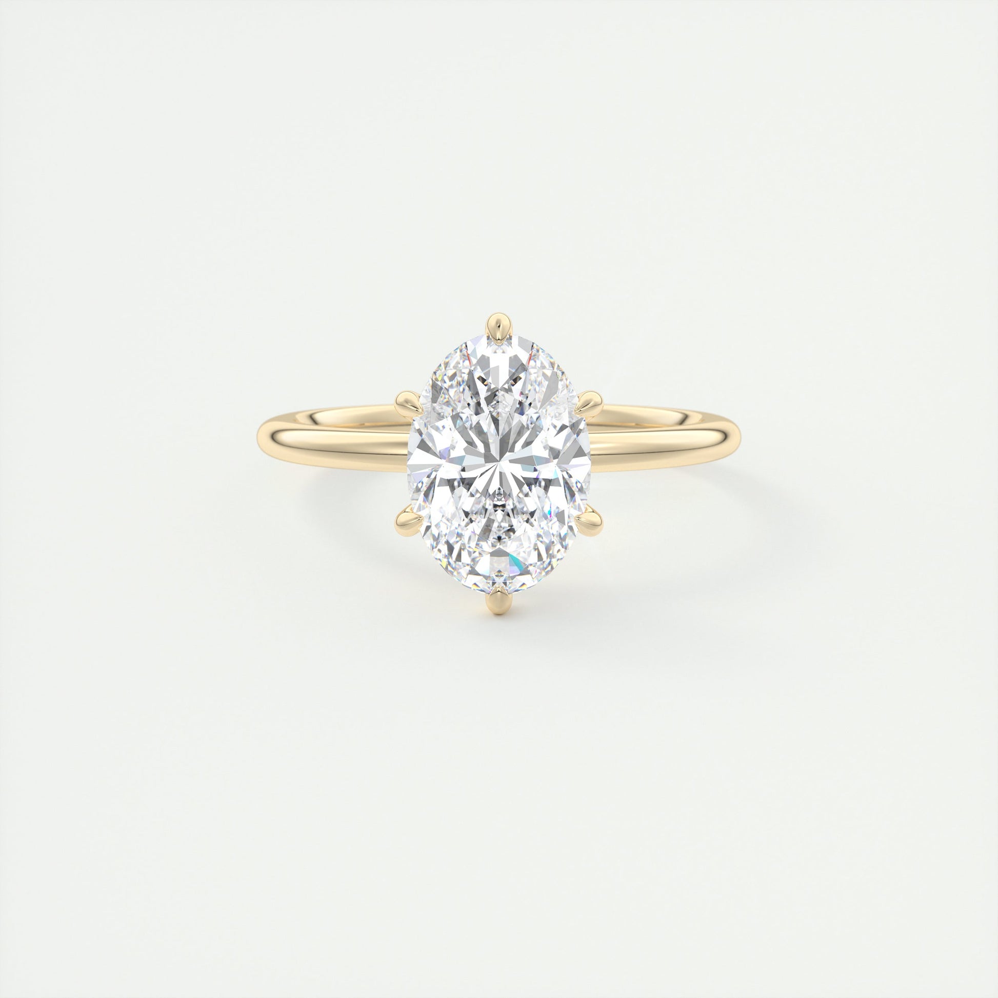 2 Carat Six Prong Oval Solitaire Setting
