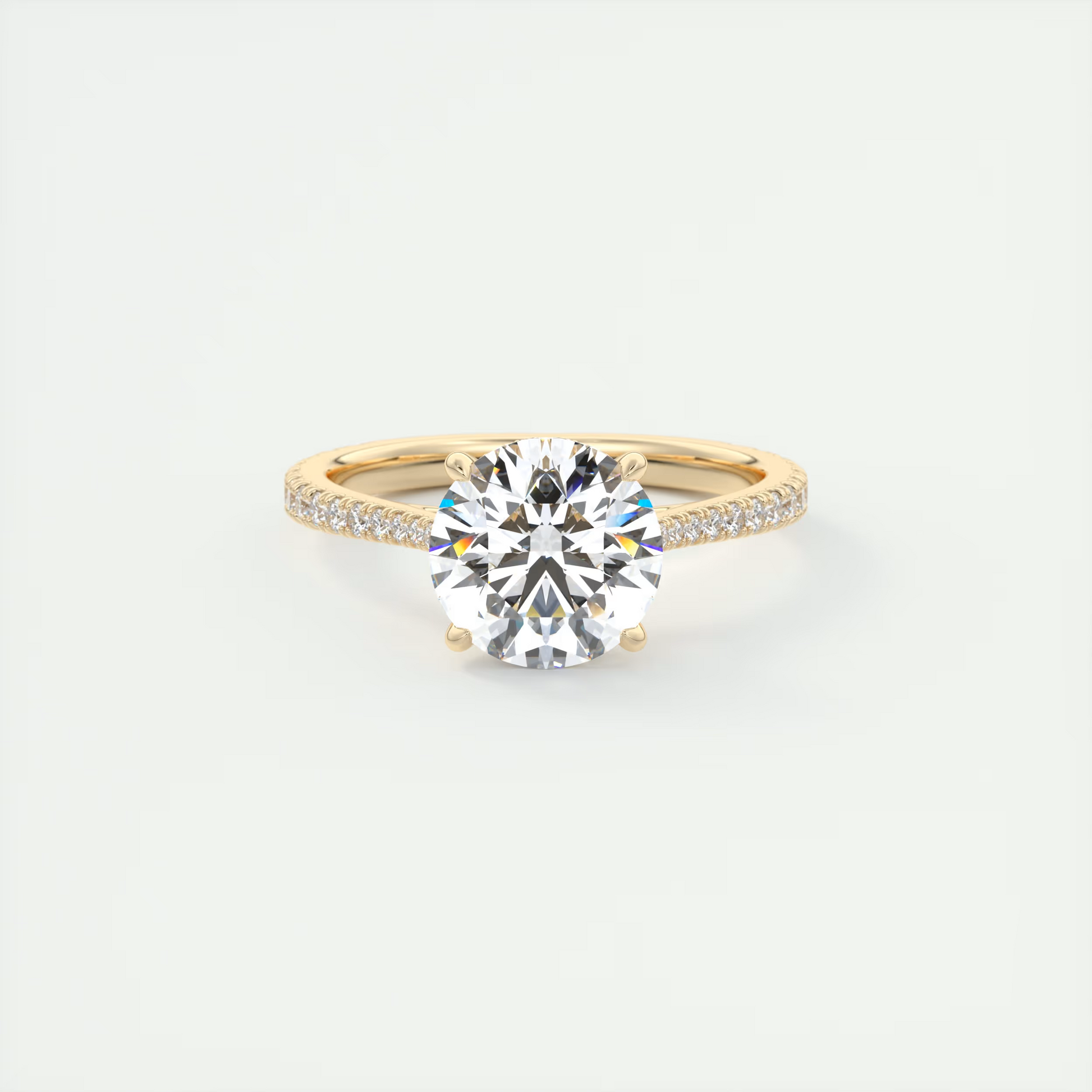 Blend 2 Carat Round Hidden Halo Cathedral Setting