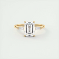 Precision 2 Carat Emerald Flush Stacking Three-Stone Engagement Ring