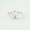 Sparkle 2 Carat Oval Flush Stacking Three-Stone Engagement Ring