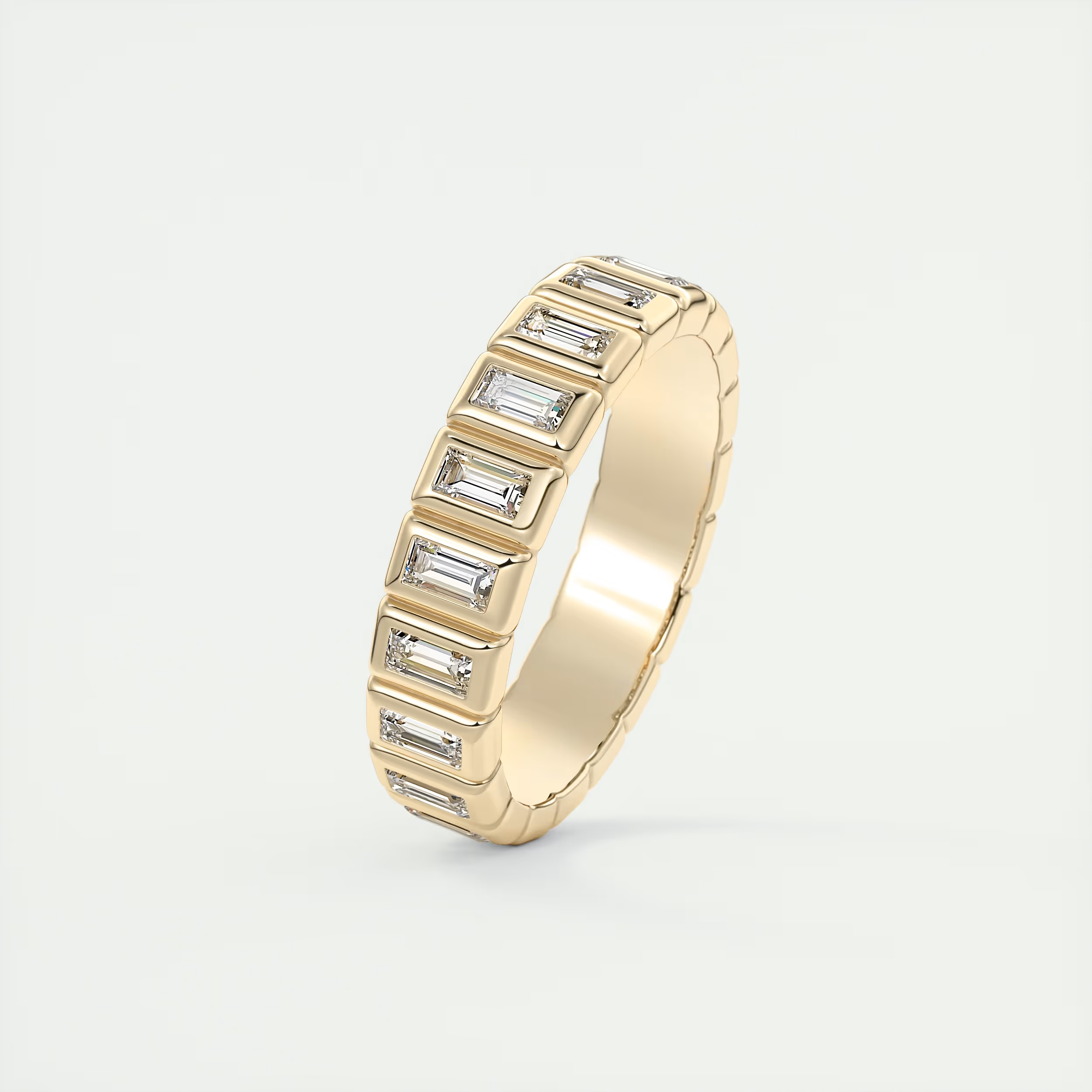 Straight Baguettes Bezel Half Eternity Band (0.40 TCW)