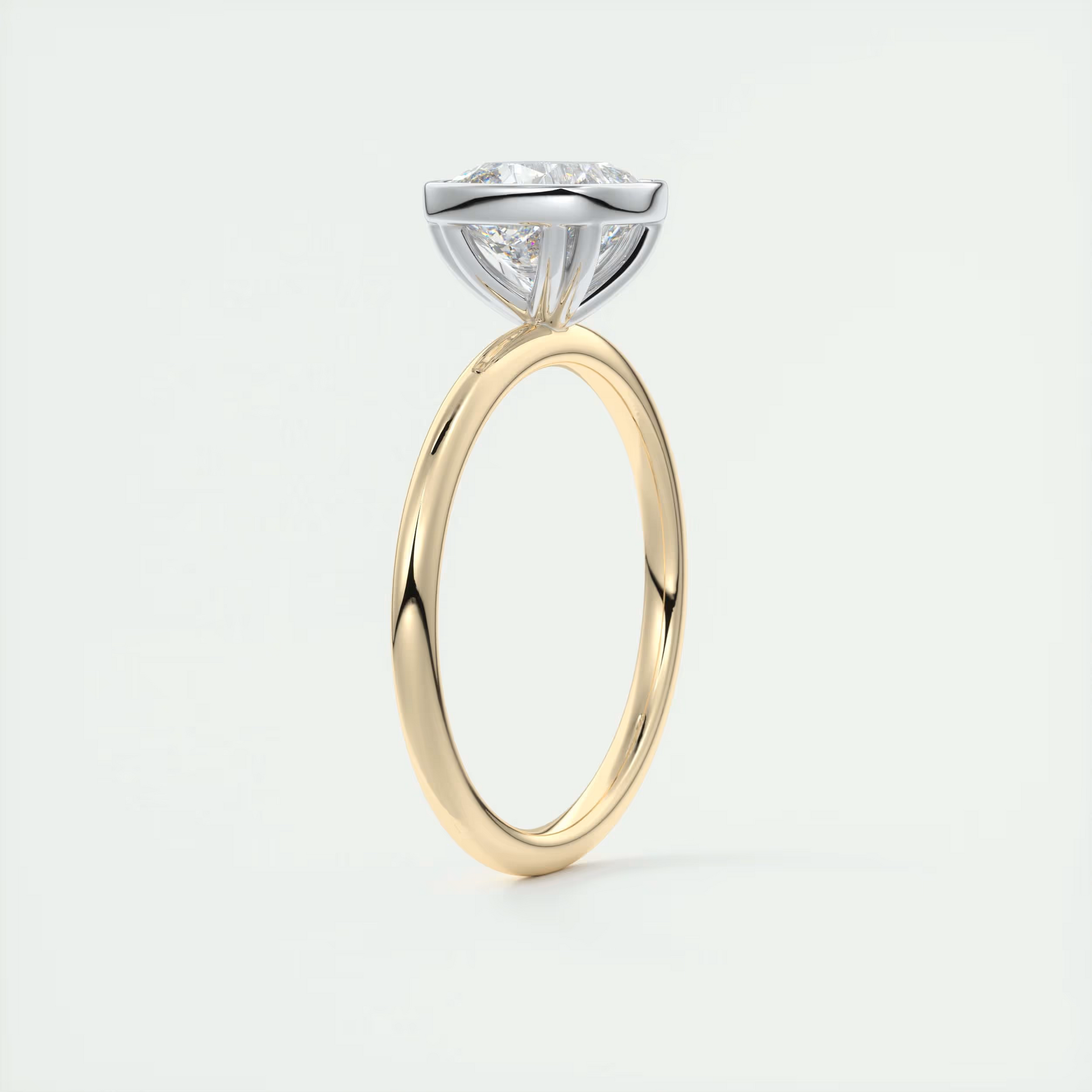 2 Carat Cushion Bezel Set Solitaire