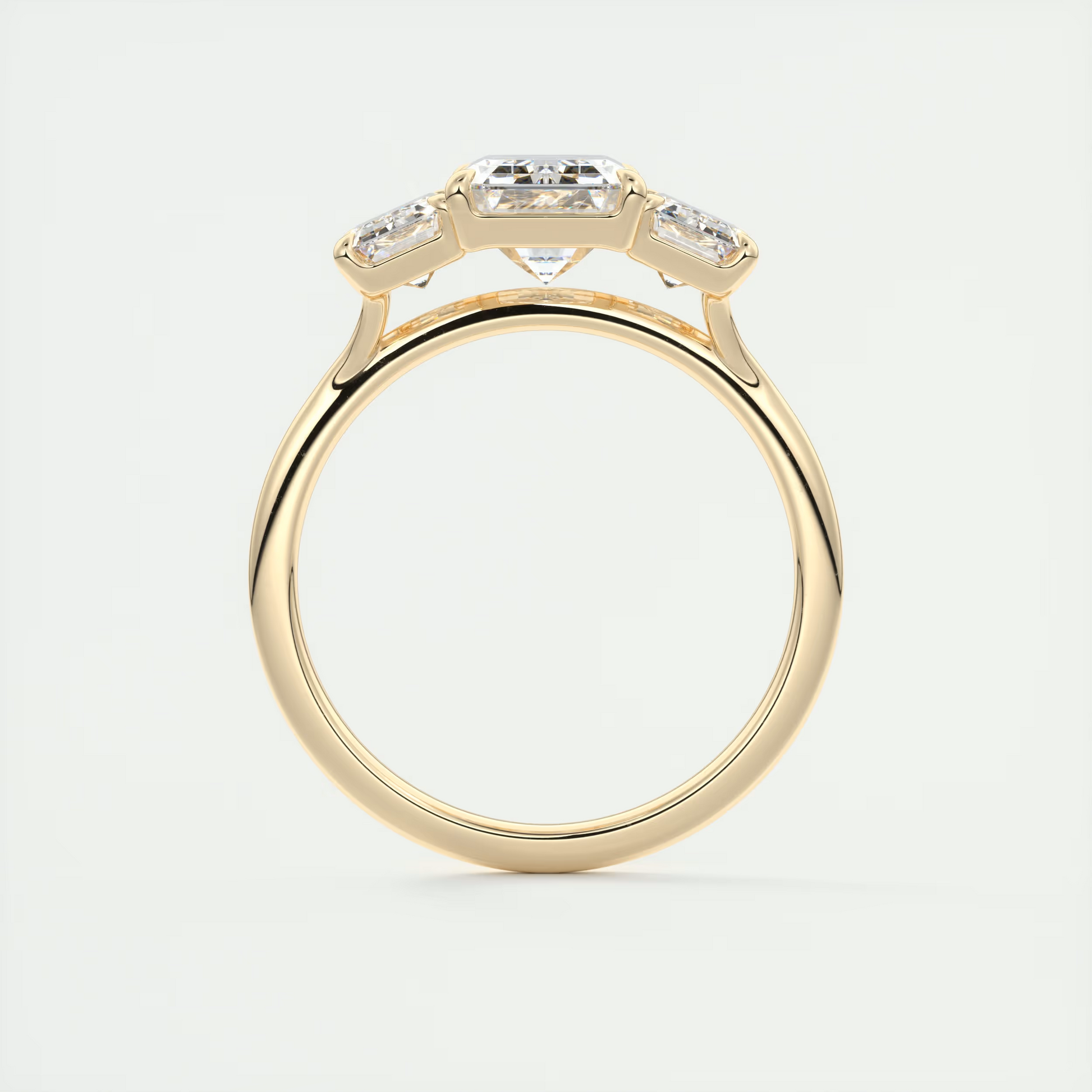 Clarity 2 Carat Emerald Three-Stone Engagement Ring