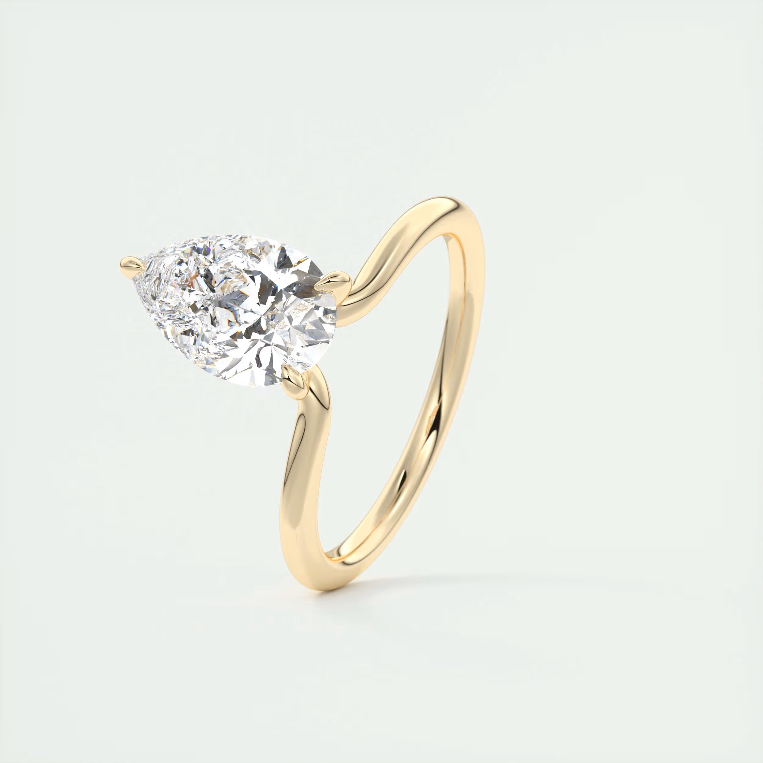 2 Carat Low Profile Pear Solitaire