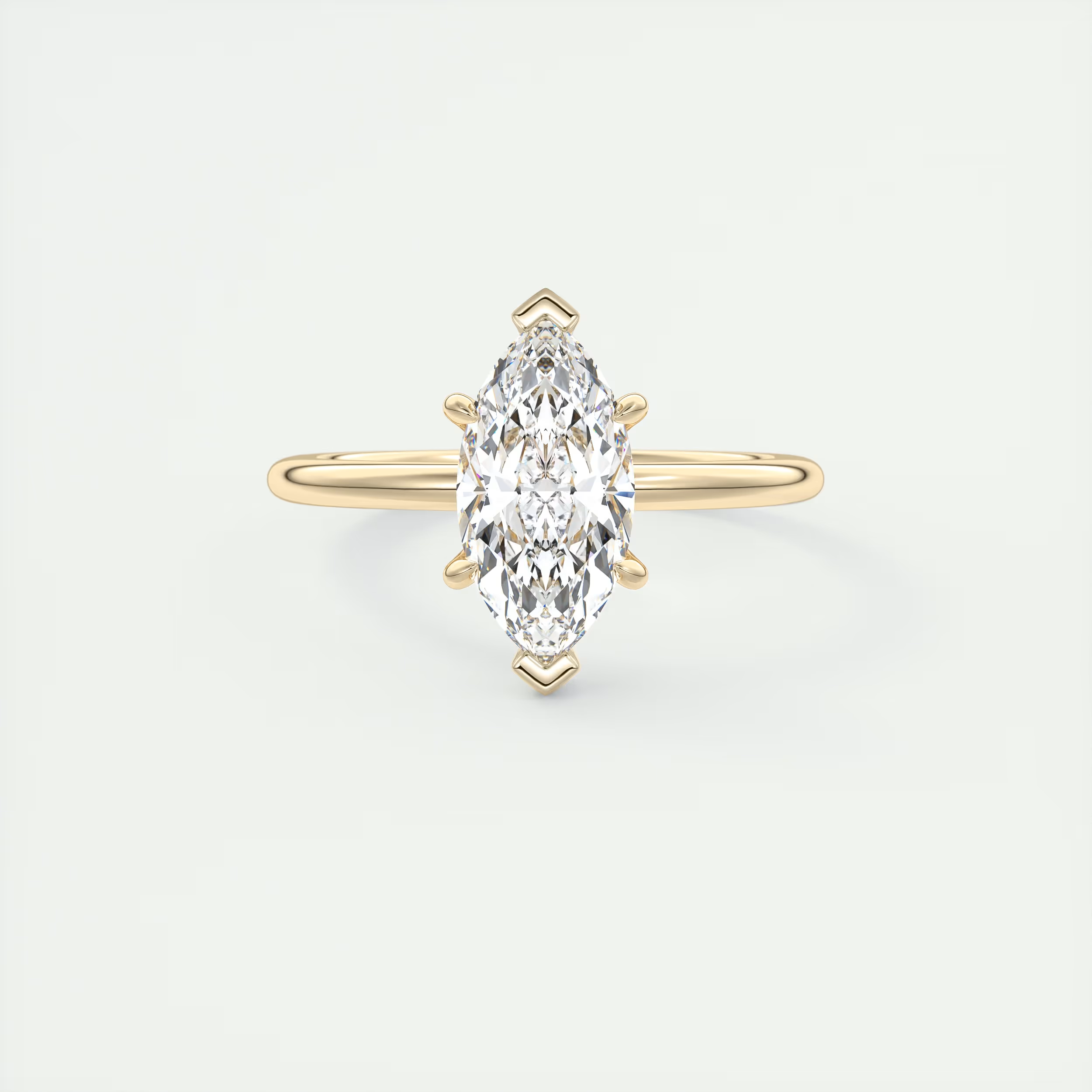 Subtle 2 Carat Marquise Hidden Halo Pavé Setting