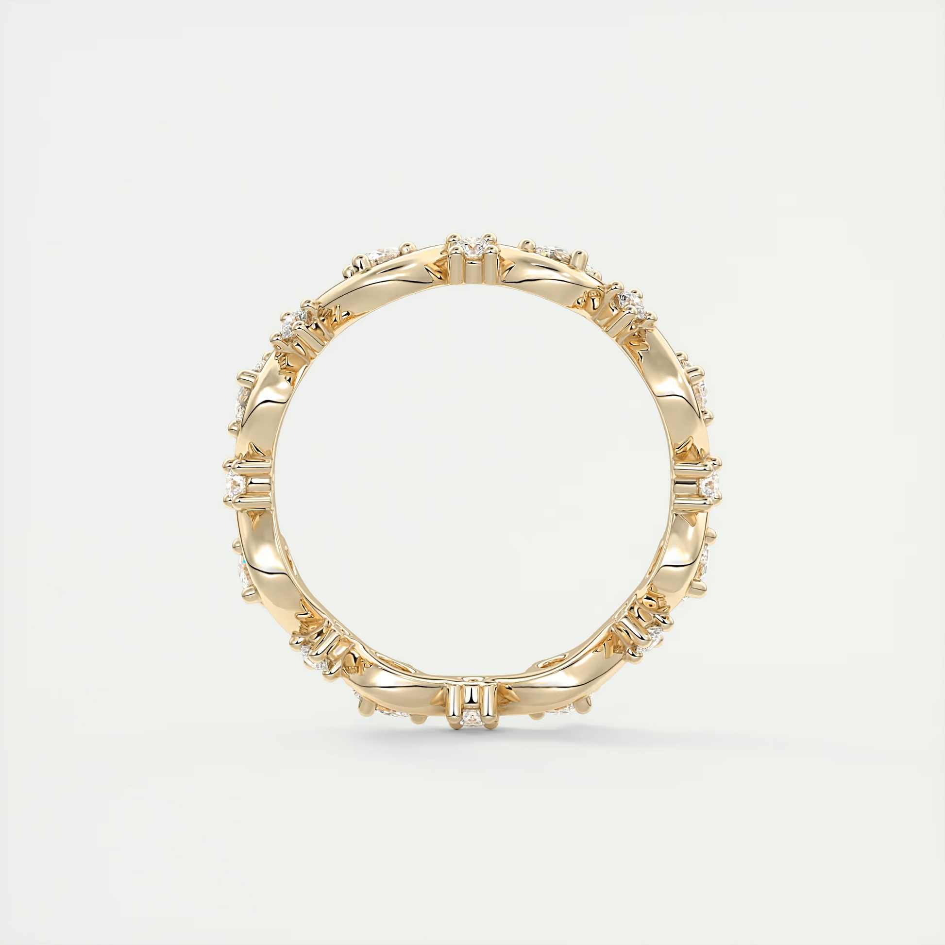 Oval Flutter Diamond Band (0.50 TCW)