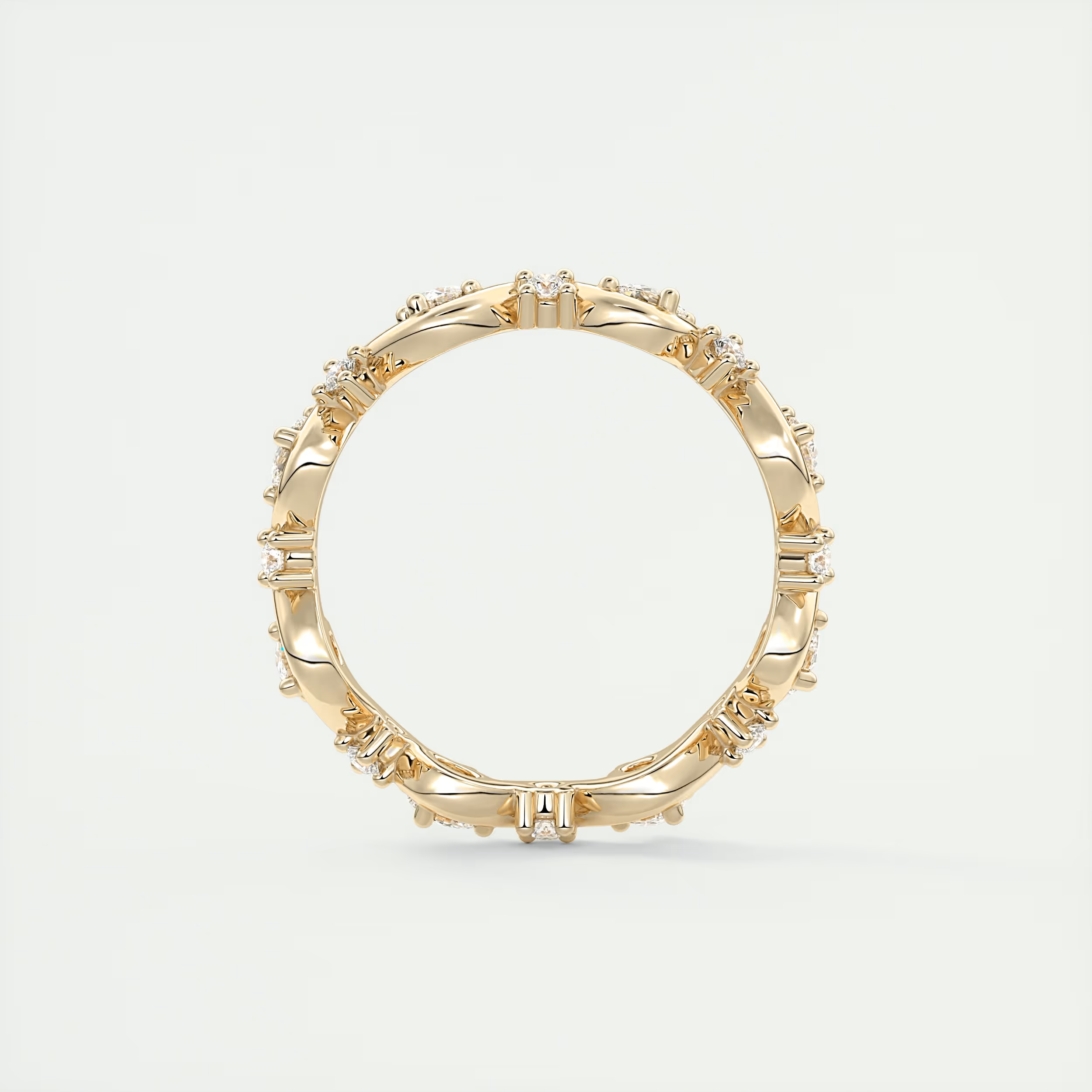 Oval Flutter Diamond Band (0.50 TCW)