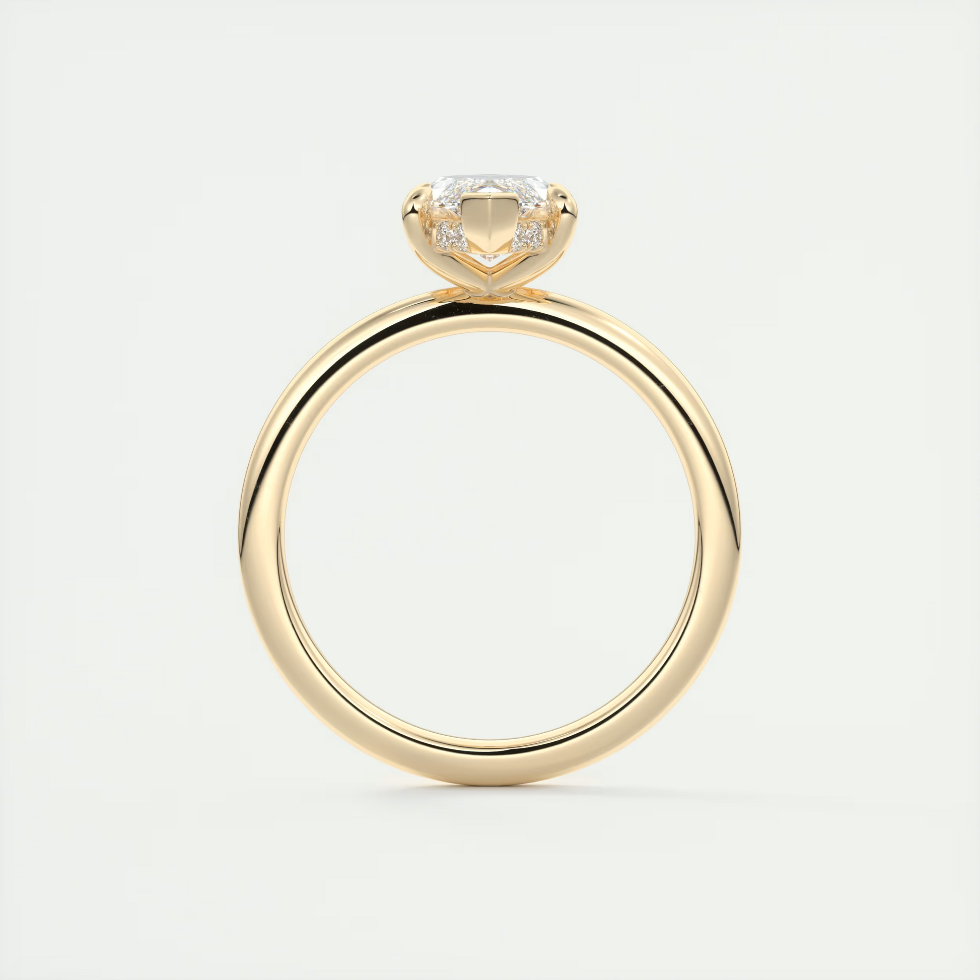 Subtle 2 Carat Marquise Hidden Halo Pavé Setting