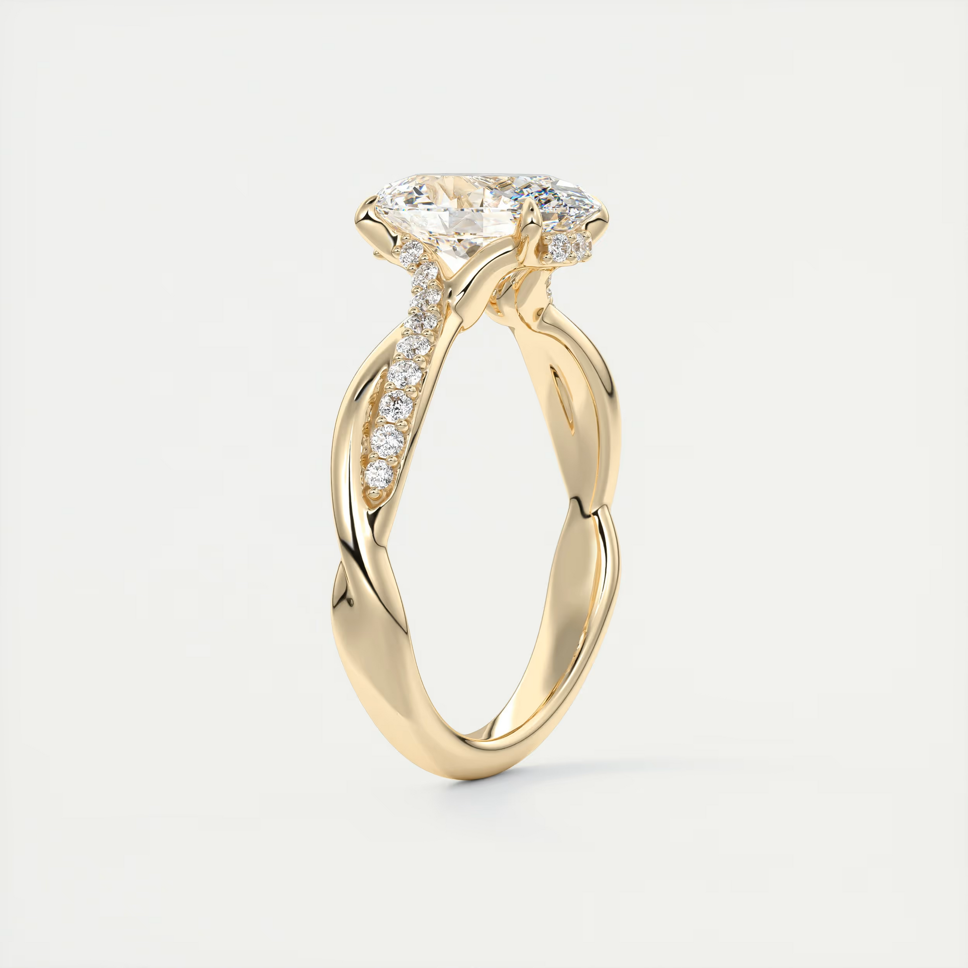2 Carat Interwoven Oval Solitaire