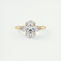 Angle 2 Carat Oval & Pear Plunge Three-Stone Engagement Ring