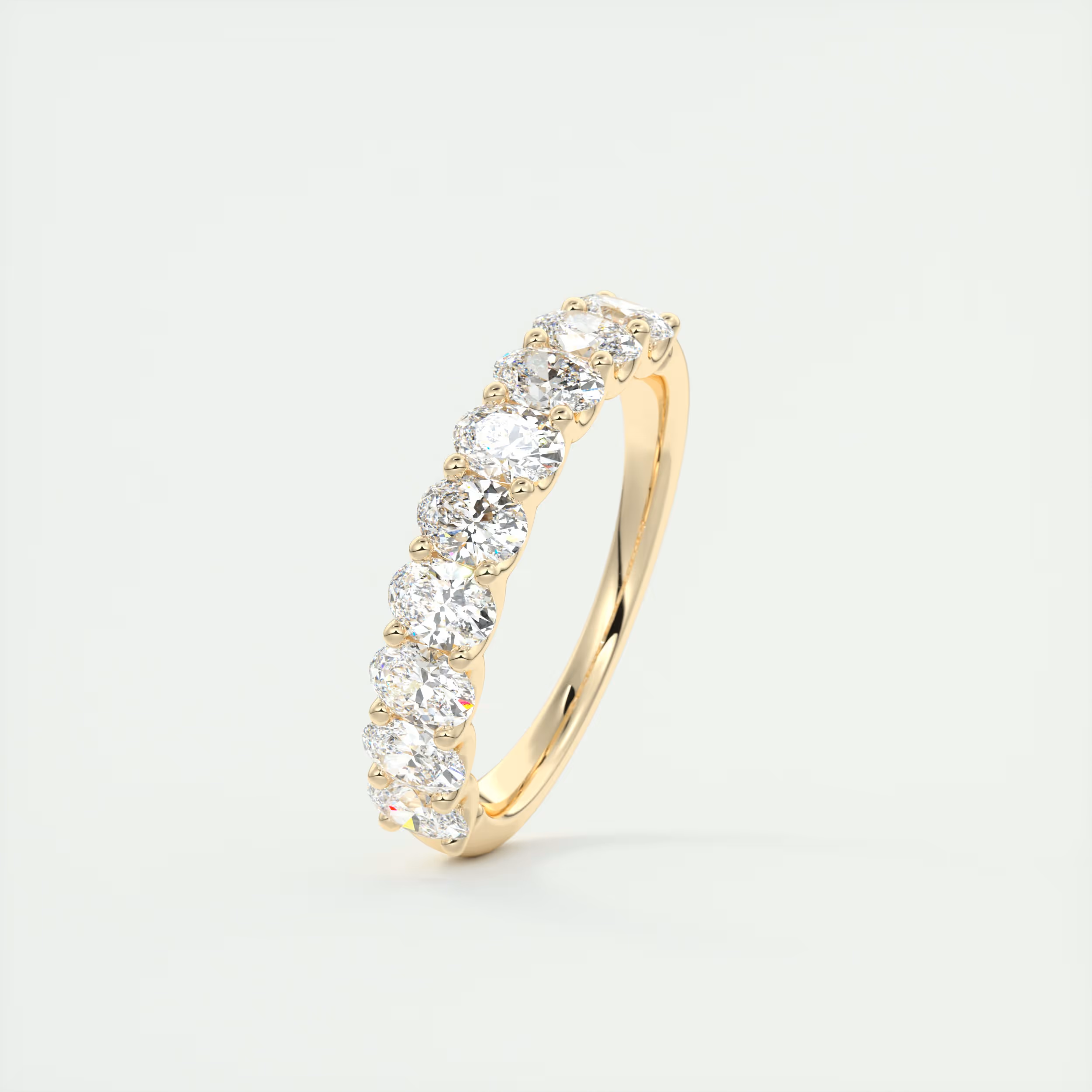 4.4mm Oval Half Eternity Band (1.35 TCW)