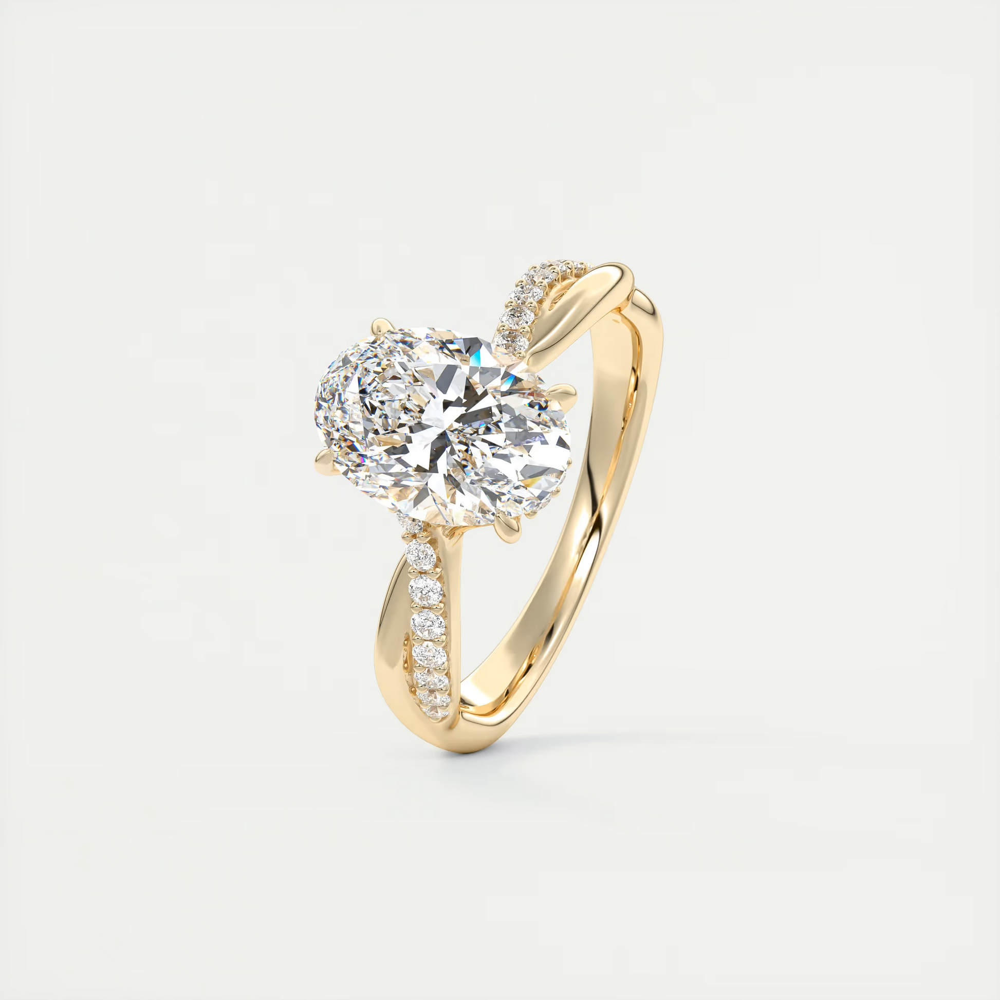 2 Carat Interwoven Oval Solitaire