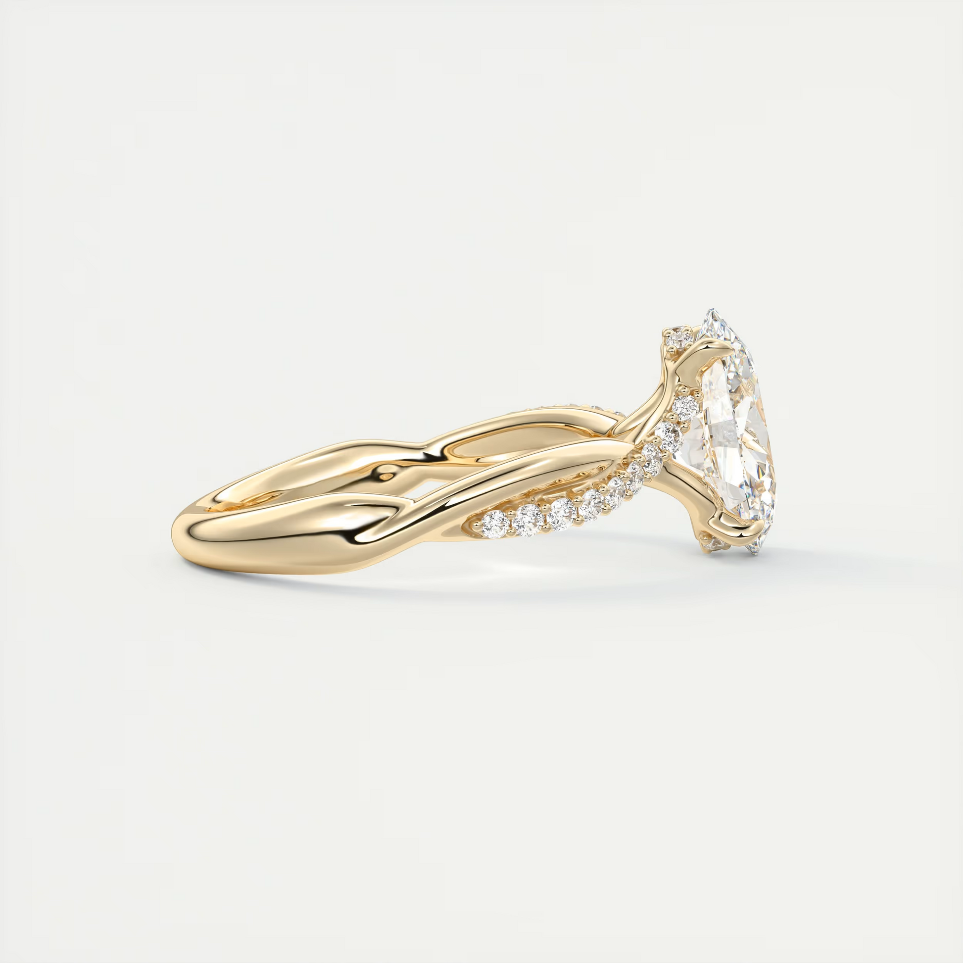 2 Carat Interwoven Oval Solitaire
