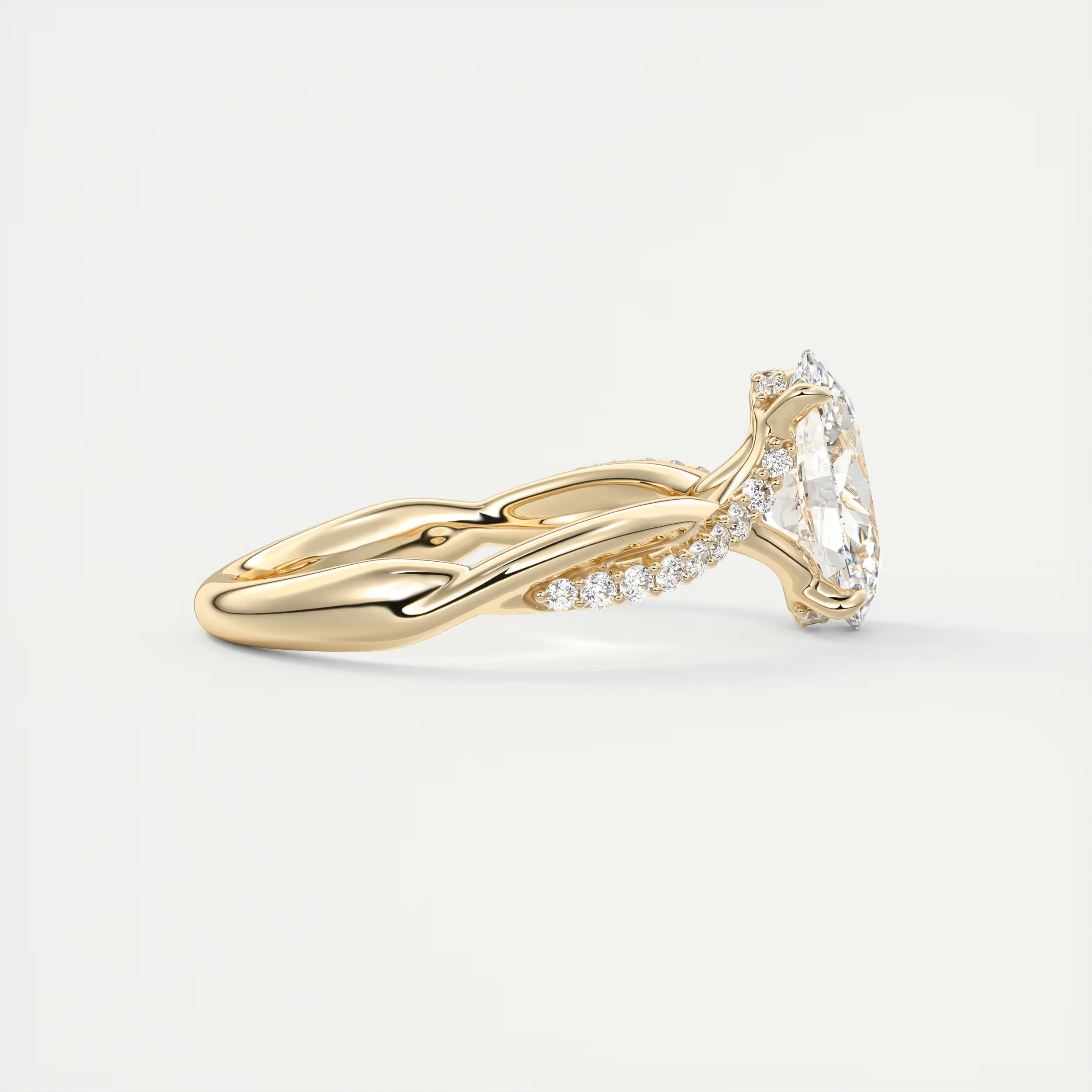 2 Carat Interwoven Oval Solitaire