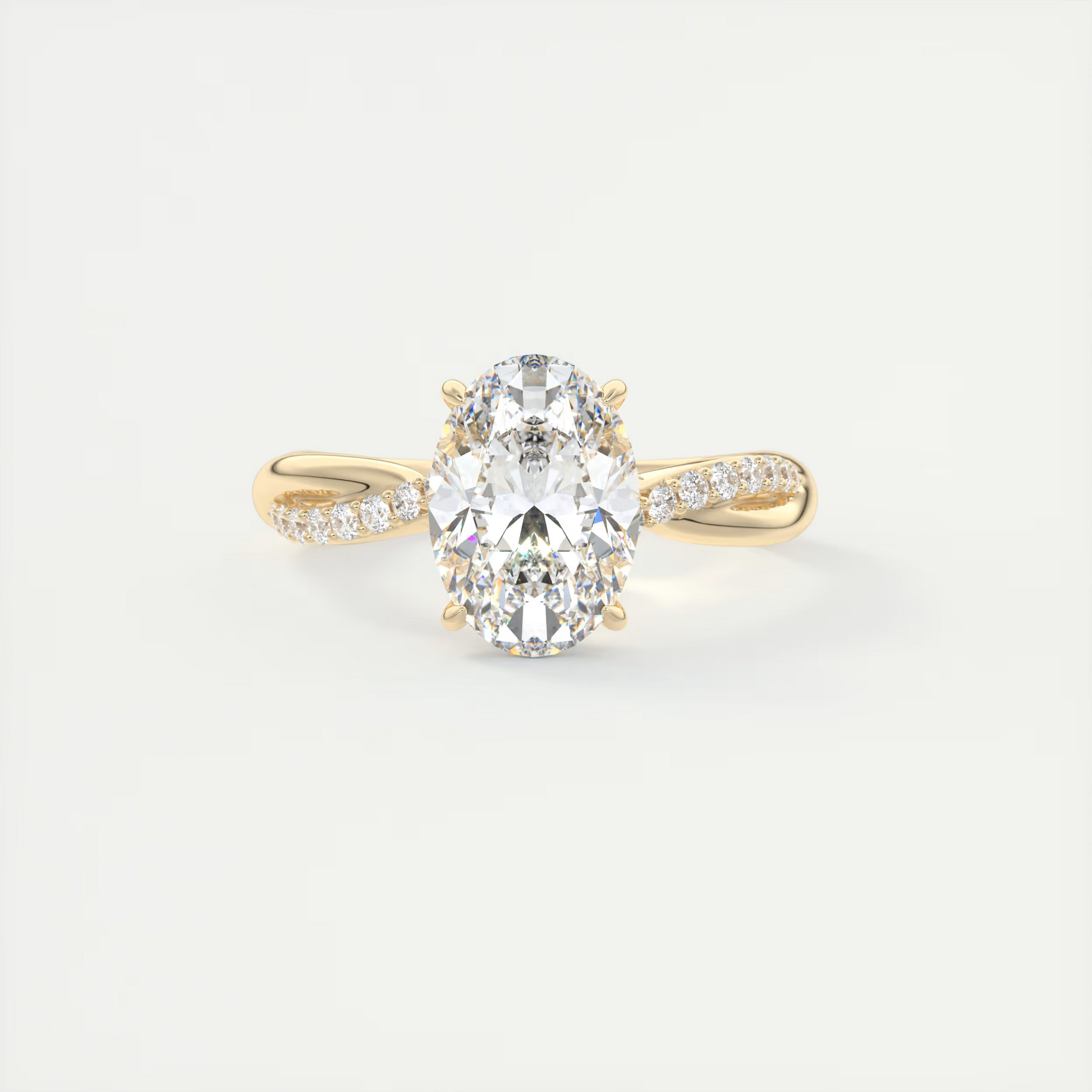 2 Carat Interwoven Oval Solitaire