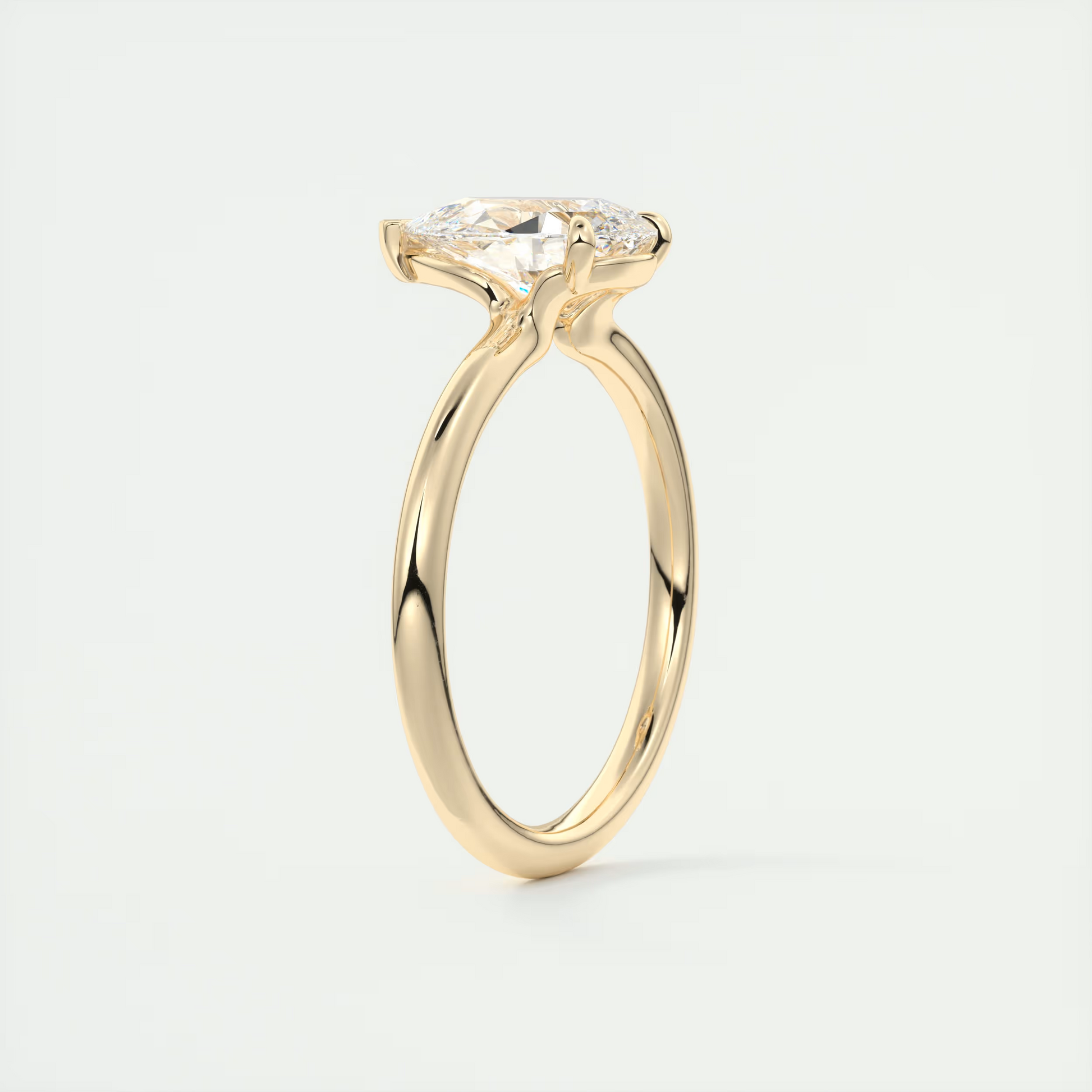 2 Carat Flush Pear Stacking Low Profile Solitaire