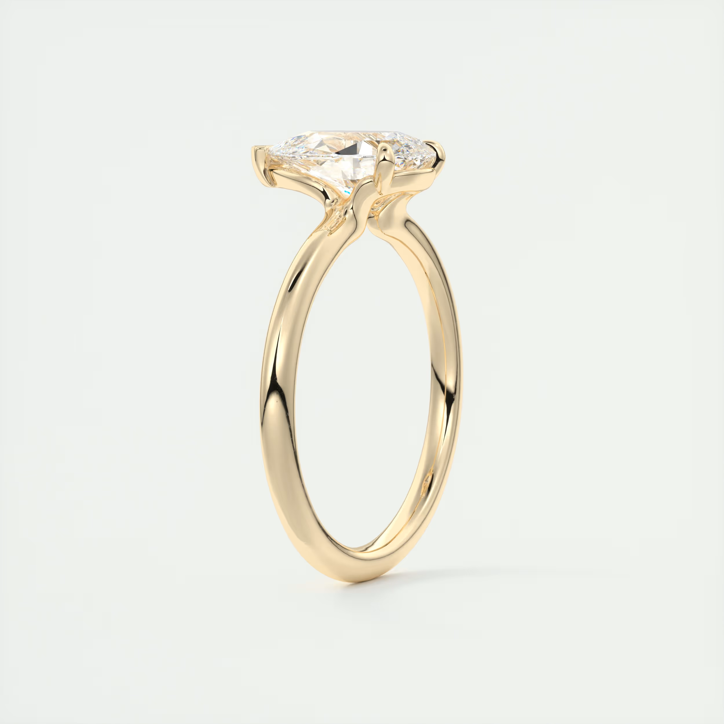 2 Carat Flush Pear Stacking Low Profile Solitaire