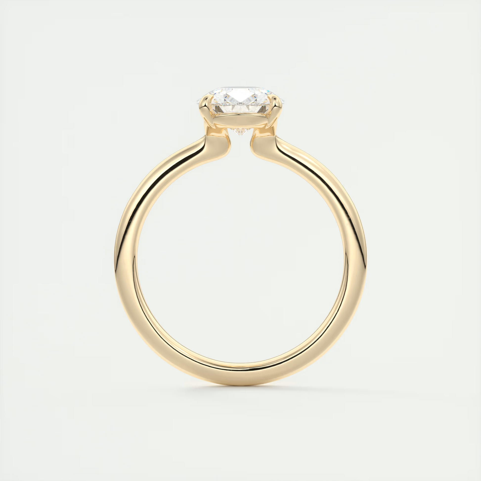 2 Carat Flush Pear Stacking Low Profile Solitaire