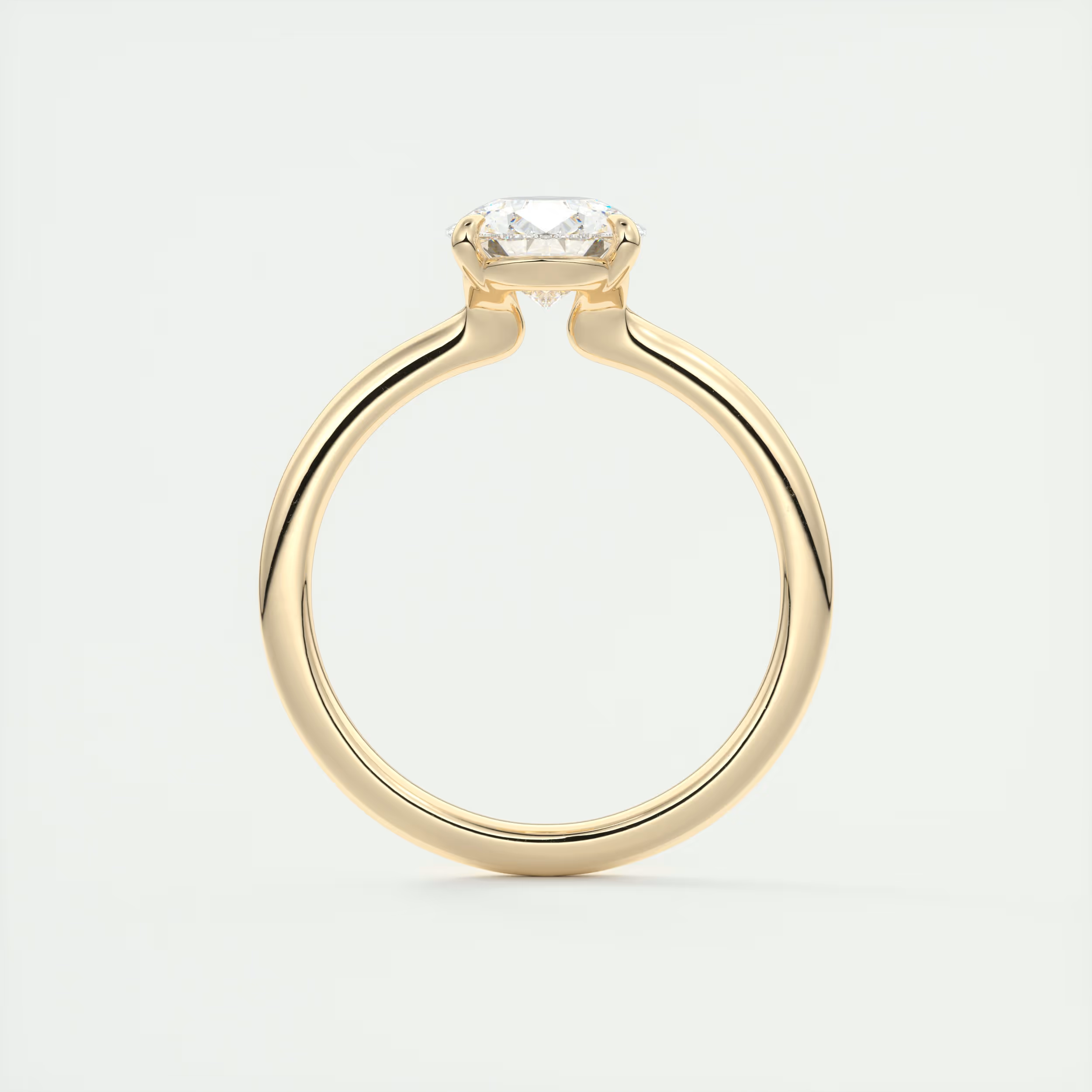 2 Carat Flush Pear Stacking Low Profile Solitaire
