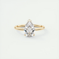2 Carat Flush Pear Stacking Low Profile Solitaire