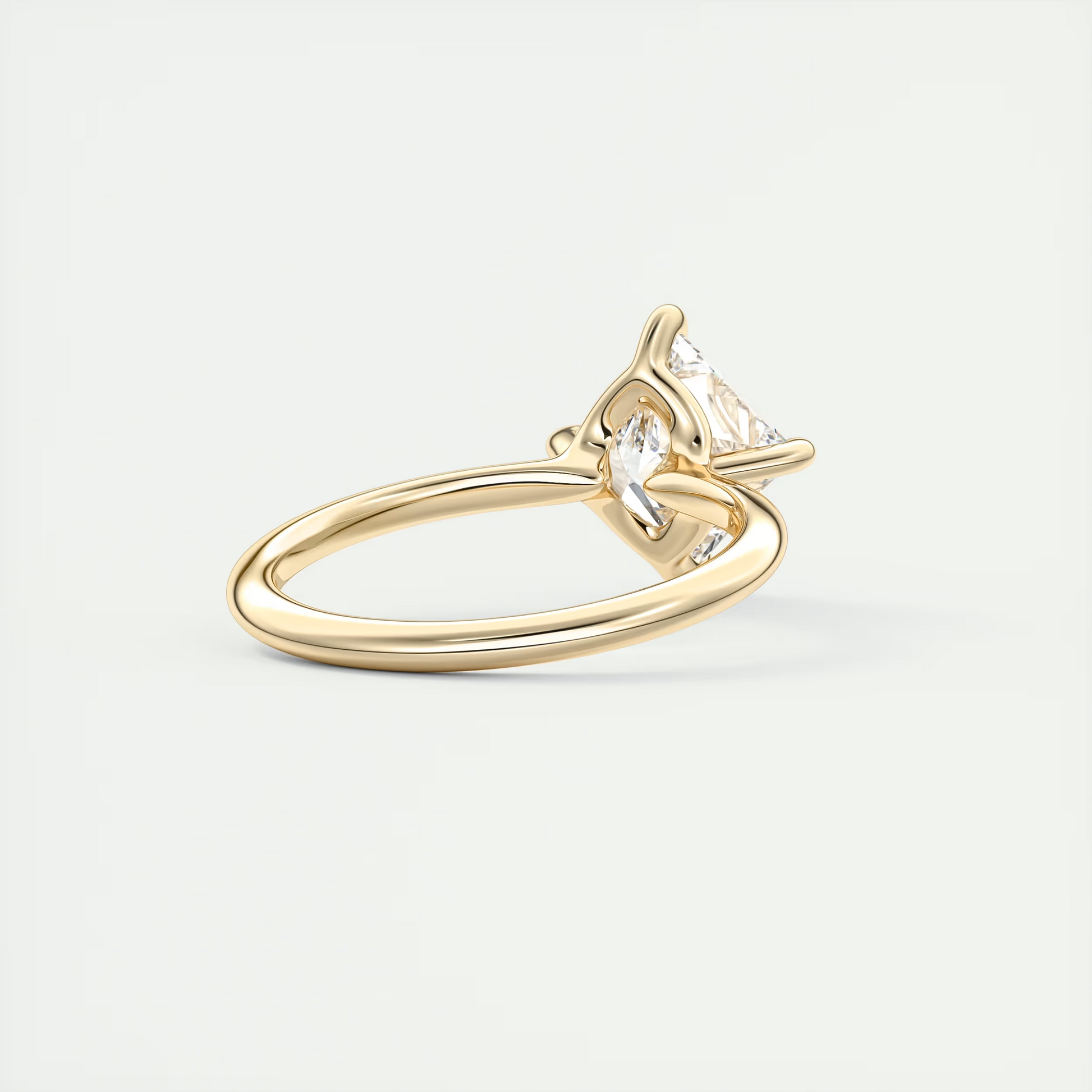 2 Carat Princess Flush Stacking Low Profile Solitaire