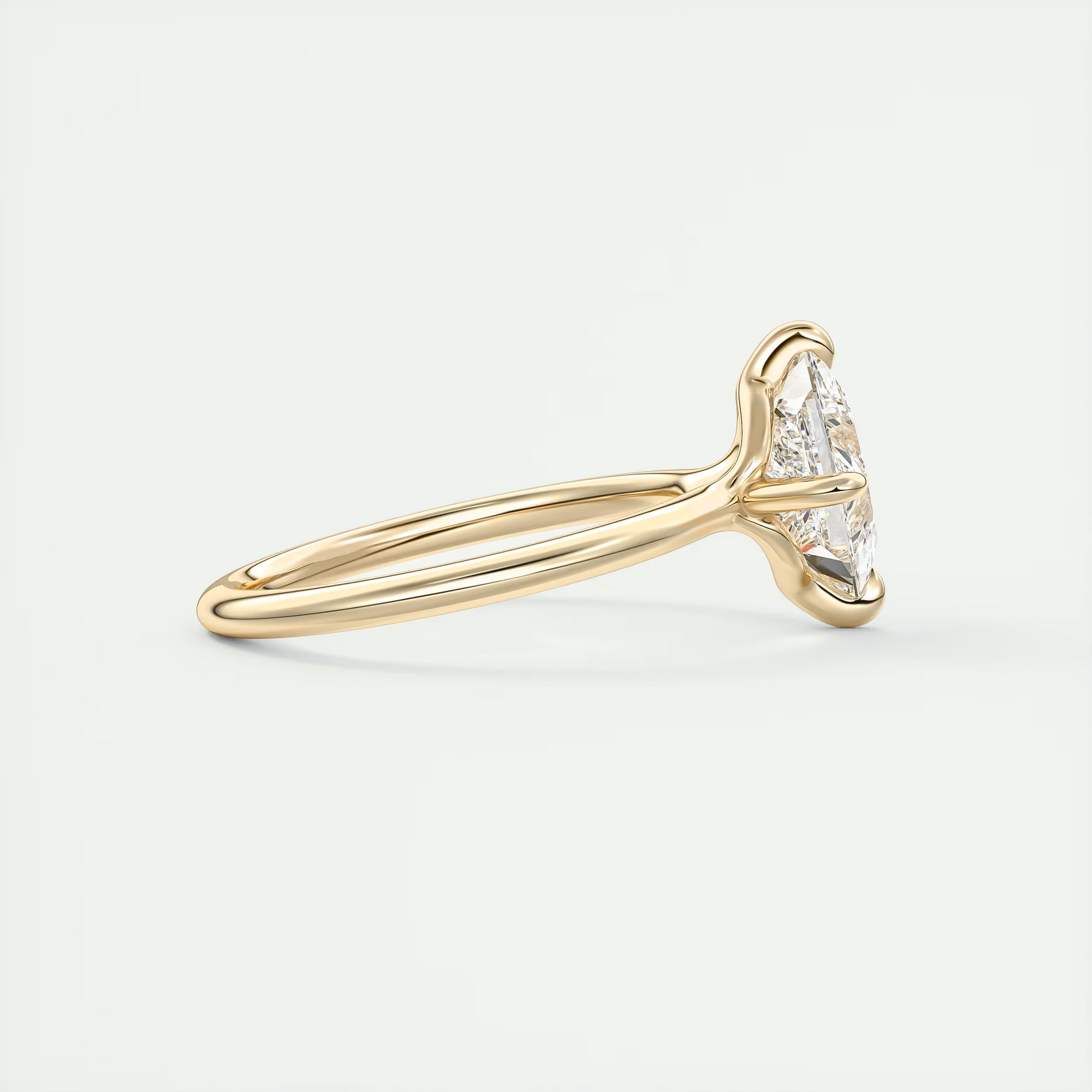 2 Carat Princess Flush Stacking Low Profile Solitaire