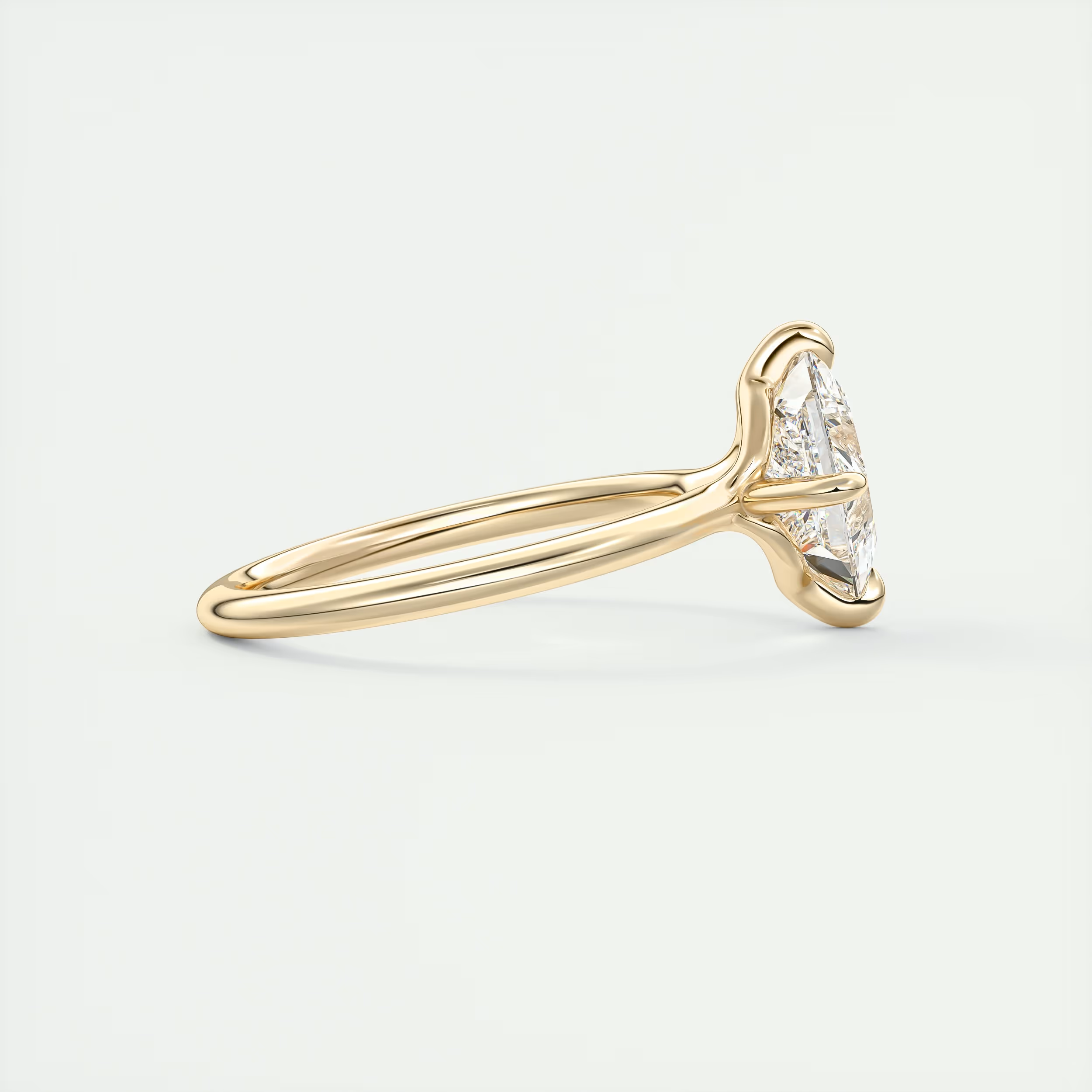 2 Carat Princess Flush Stacking Low Profile Solitaire