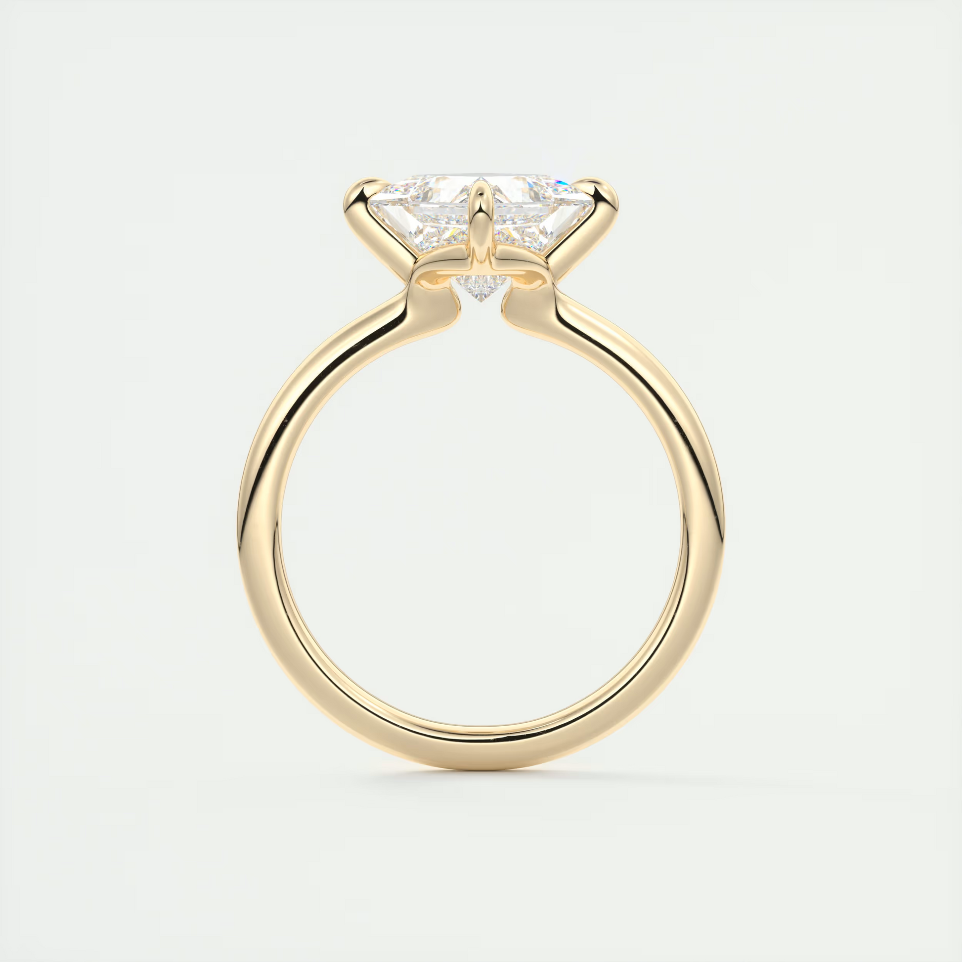 2 Carat Princess Flush Stacking Low Profile Solitaire