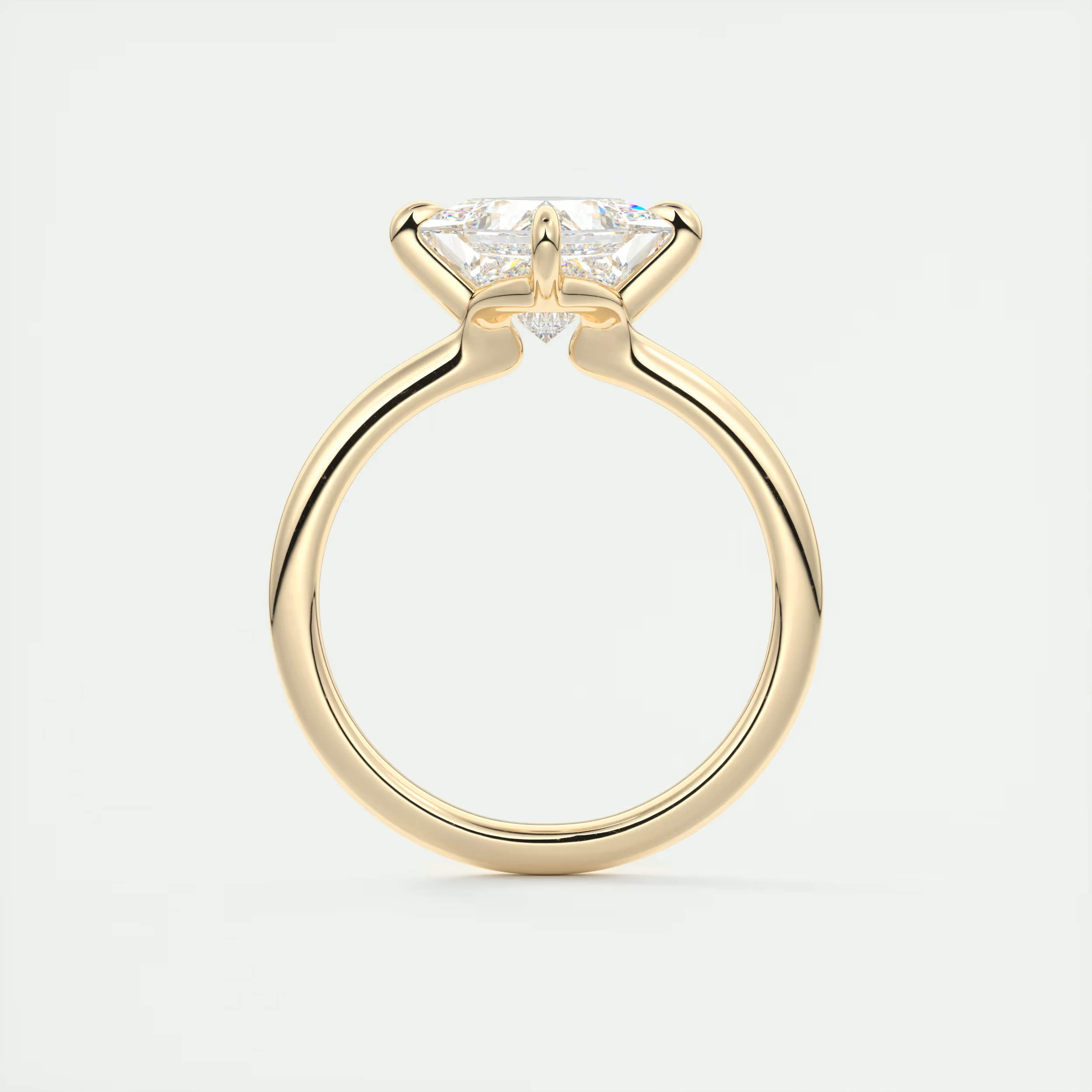 2 Carat Princess Flush Stacking Low Profile Solitaire
