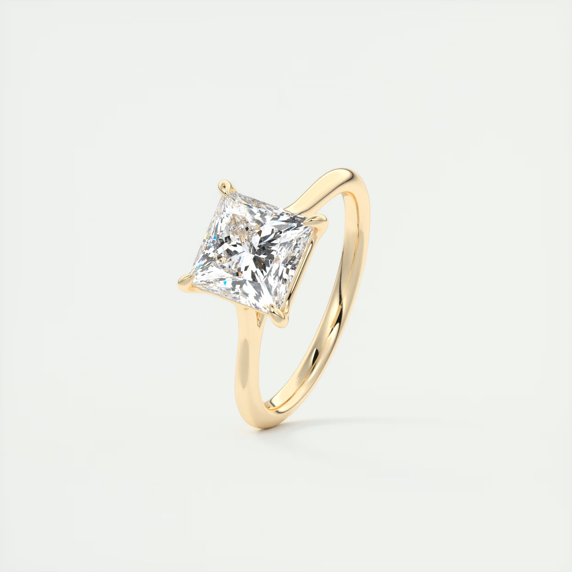 2 Carat Princess Flush Stacking 1.8mm Solitaire