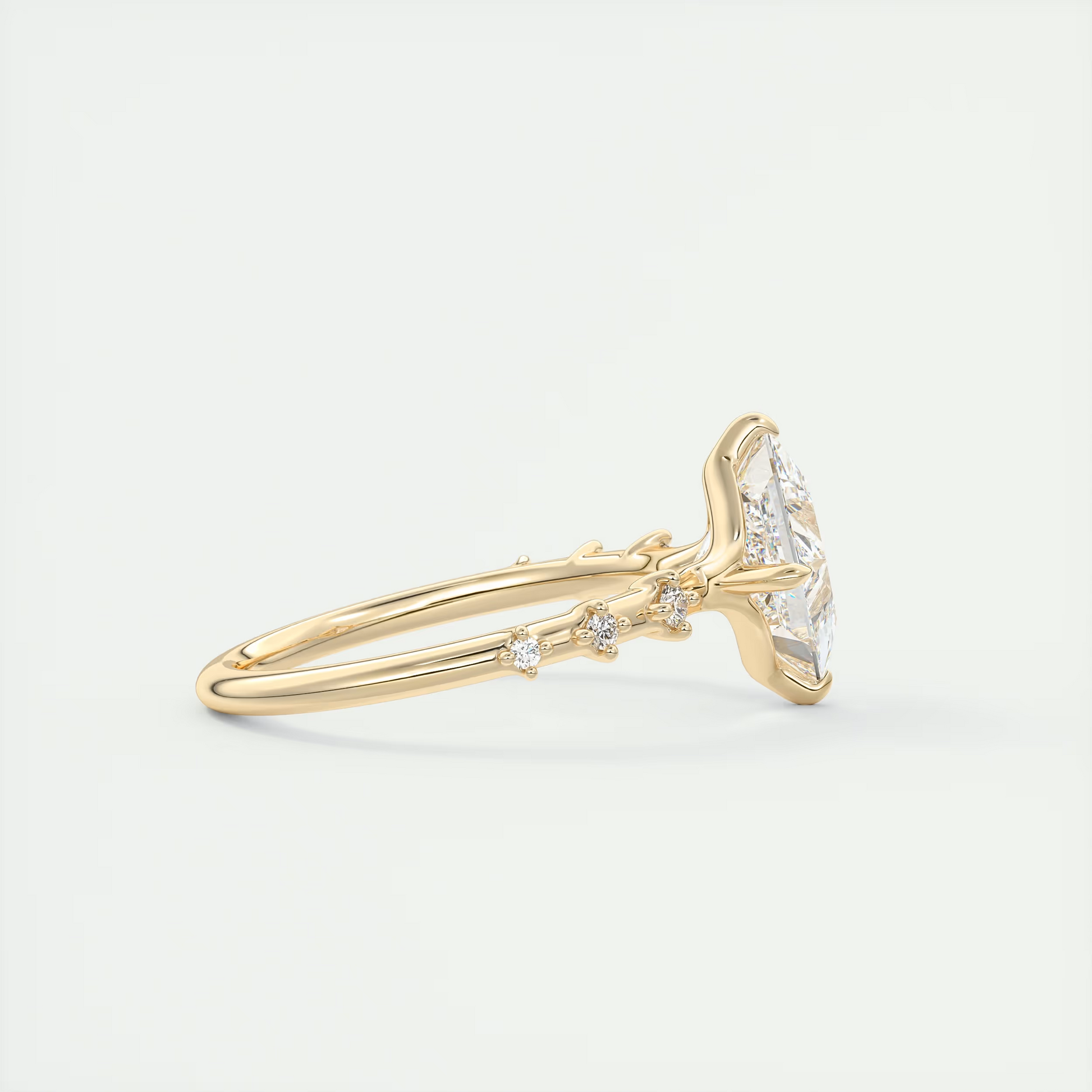 2 Carat Dainty Princess Solitaire with Diamond Accents